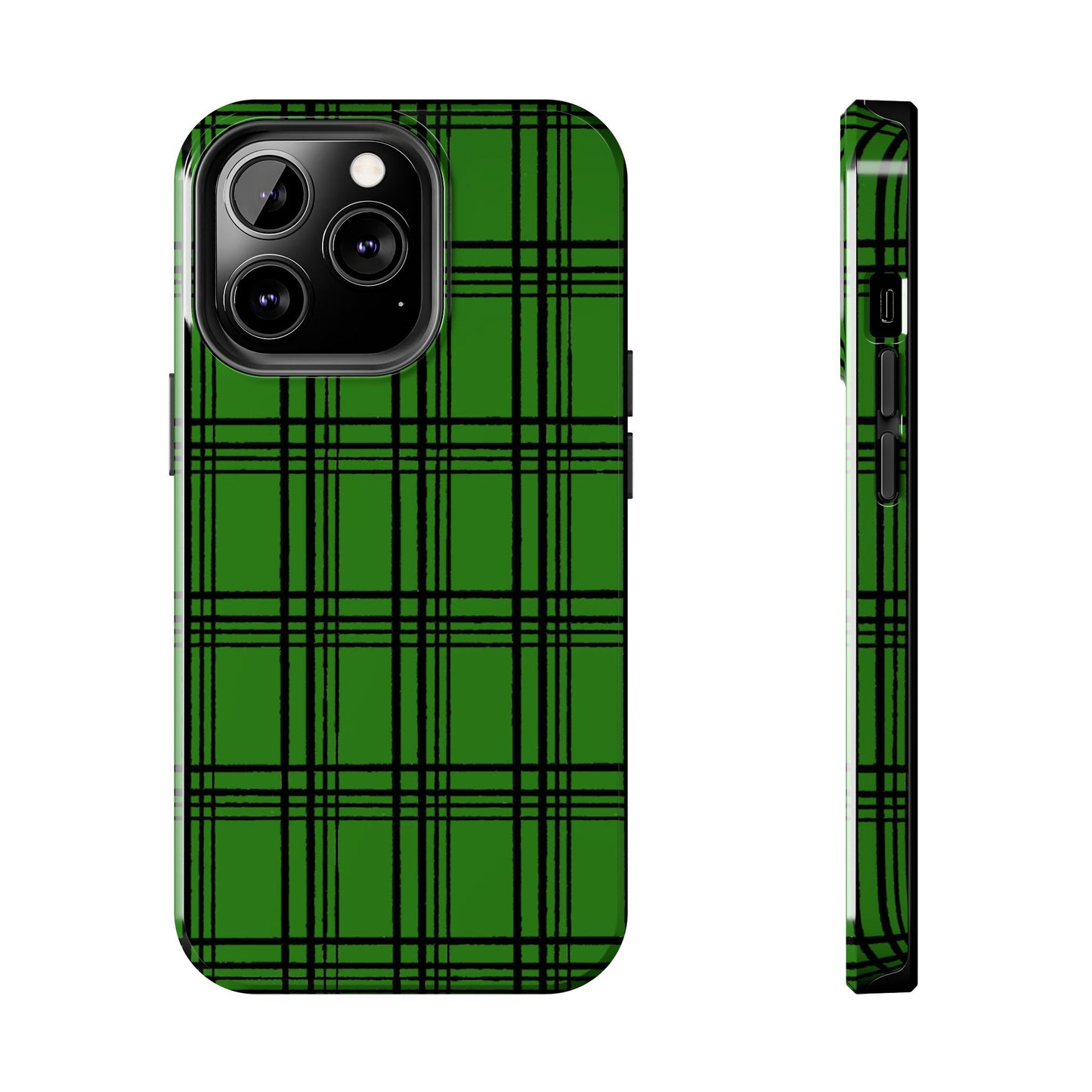 Glad Plaid Green / Black Phone Case