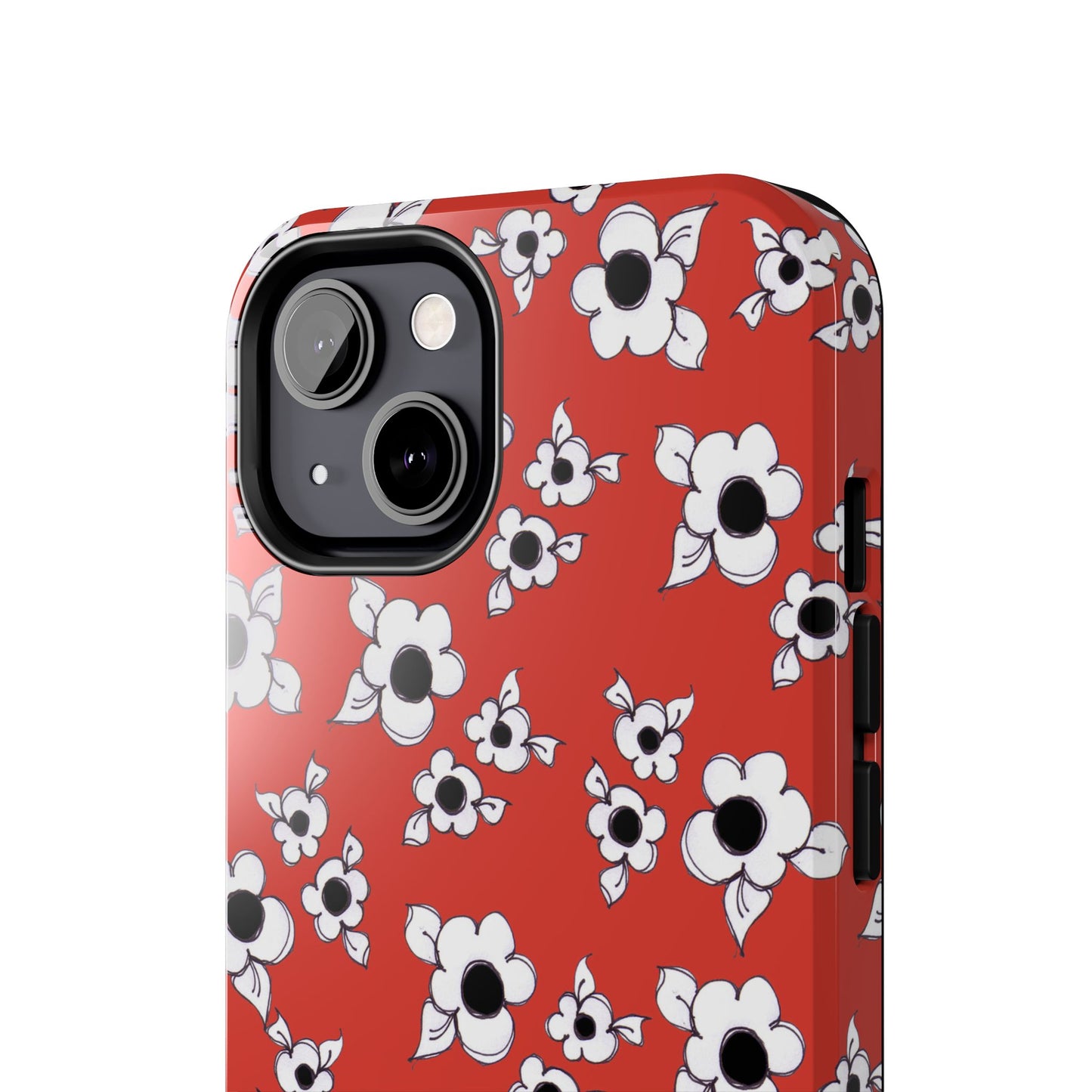 Daisy Cluster Red / Black Phone Case