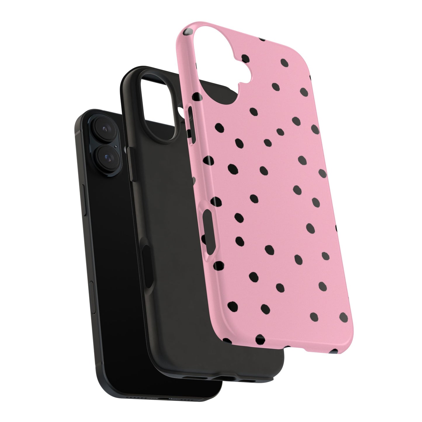 Dinky Dots Pink / Black Phone Case