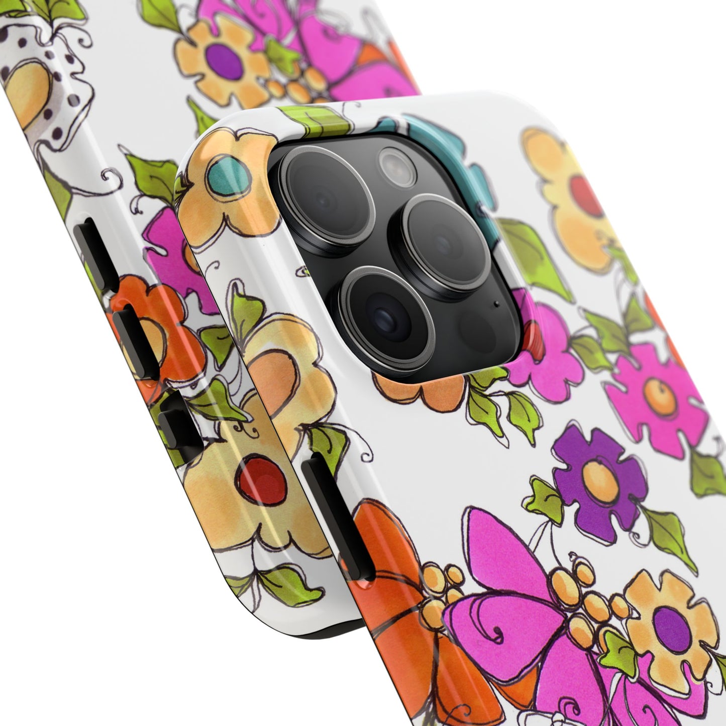 Happy Blooms White Phone Case