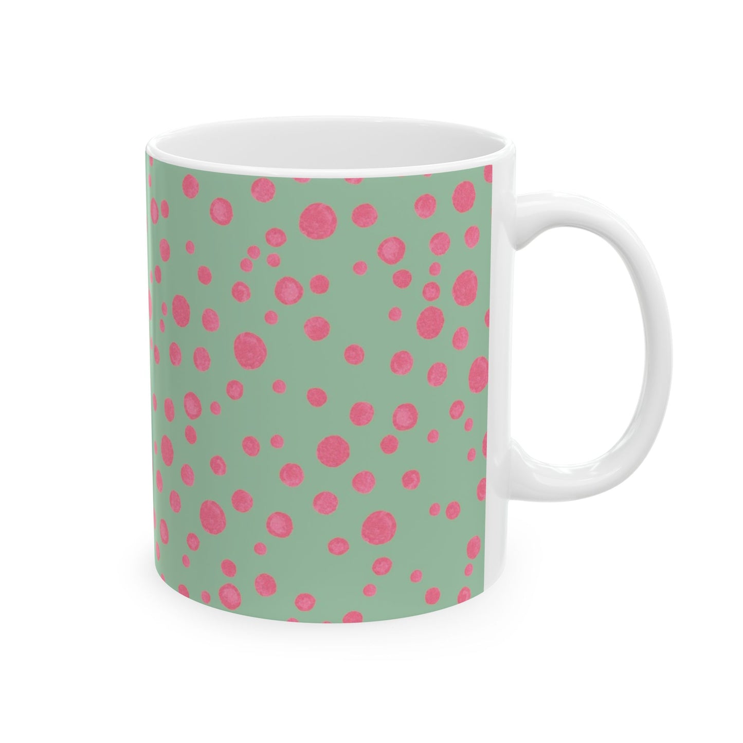 Balloon Dots Sage / Pink Cup