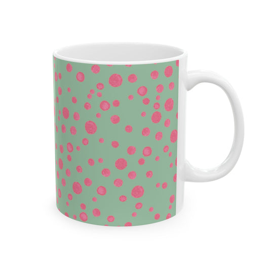 Balloon Dots Sage / Pink Cup