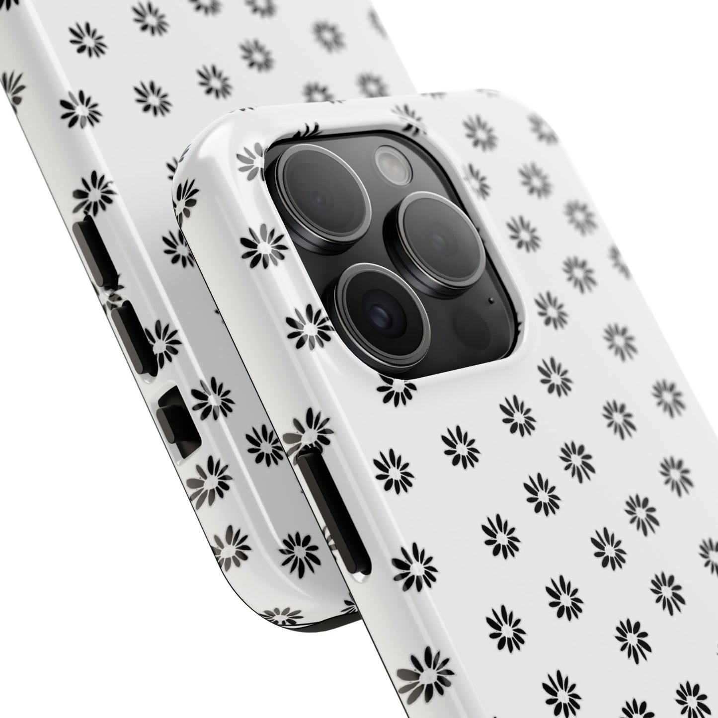 Daisy Dot White / Black Phone Case
