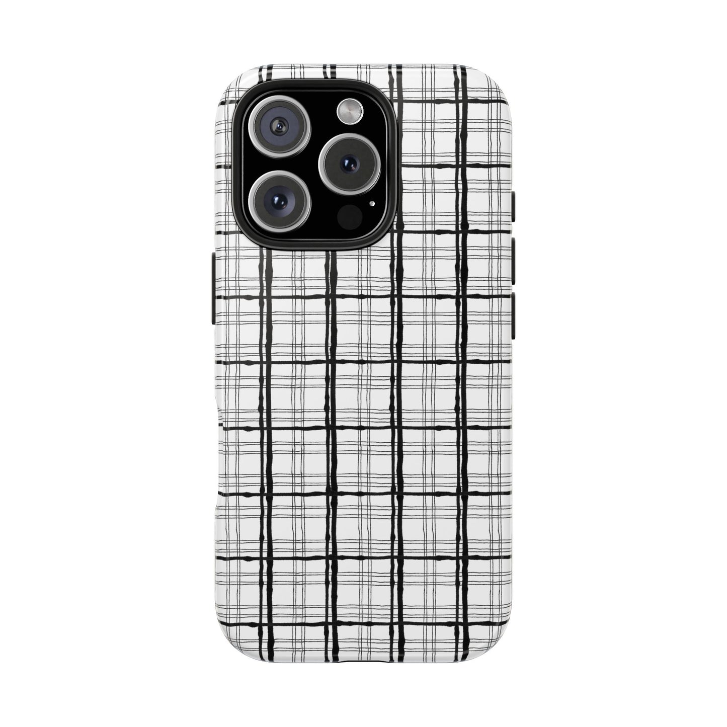 Sophistiplaid White / Black Phone Case