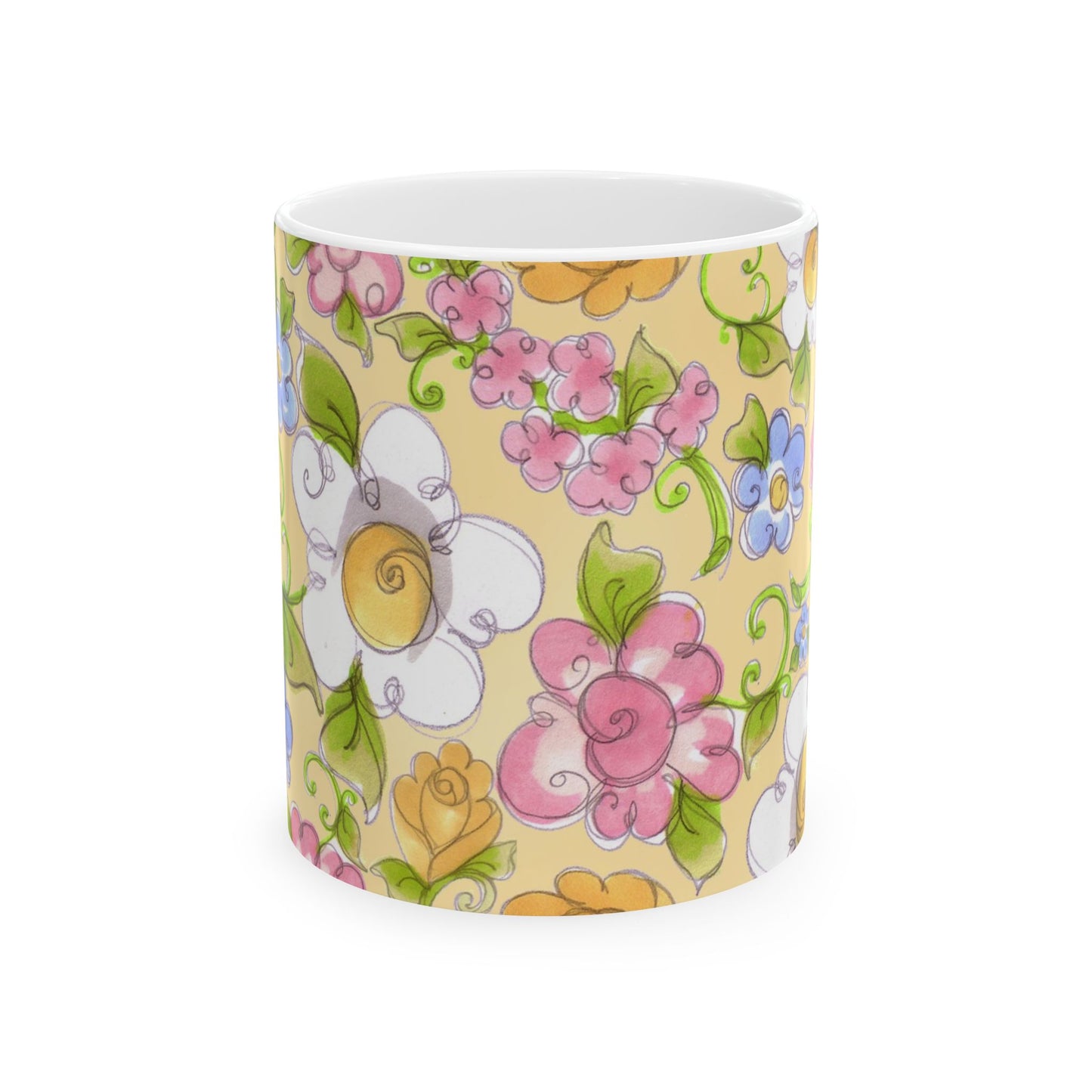 Flower Frolic Yellow Cup