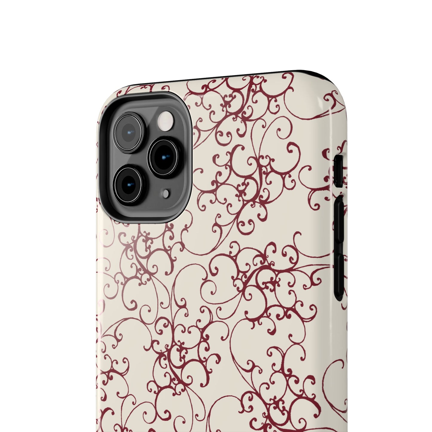 Elegant Scroll Ivory / Red Phone Case