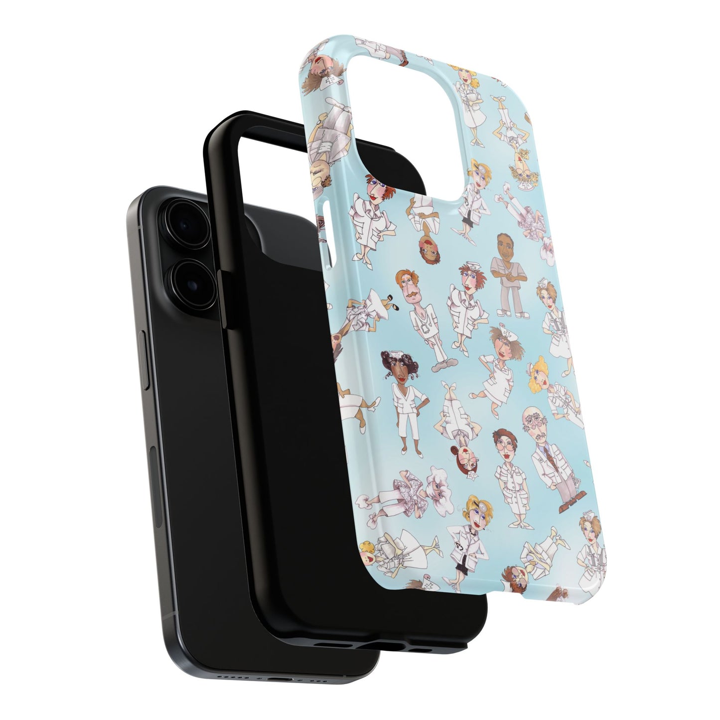 Tossed Nurses Aqua Phone Case