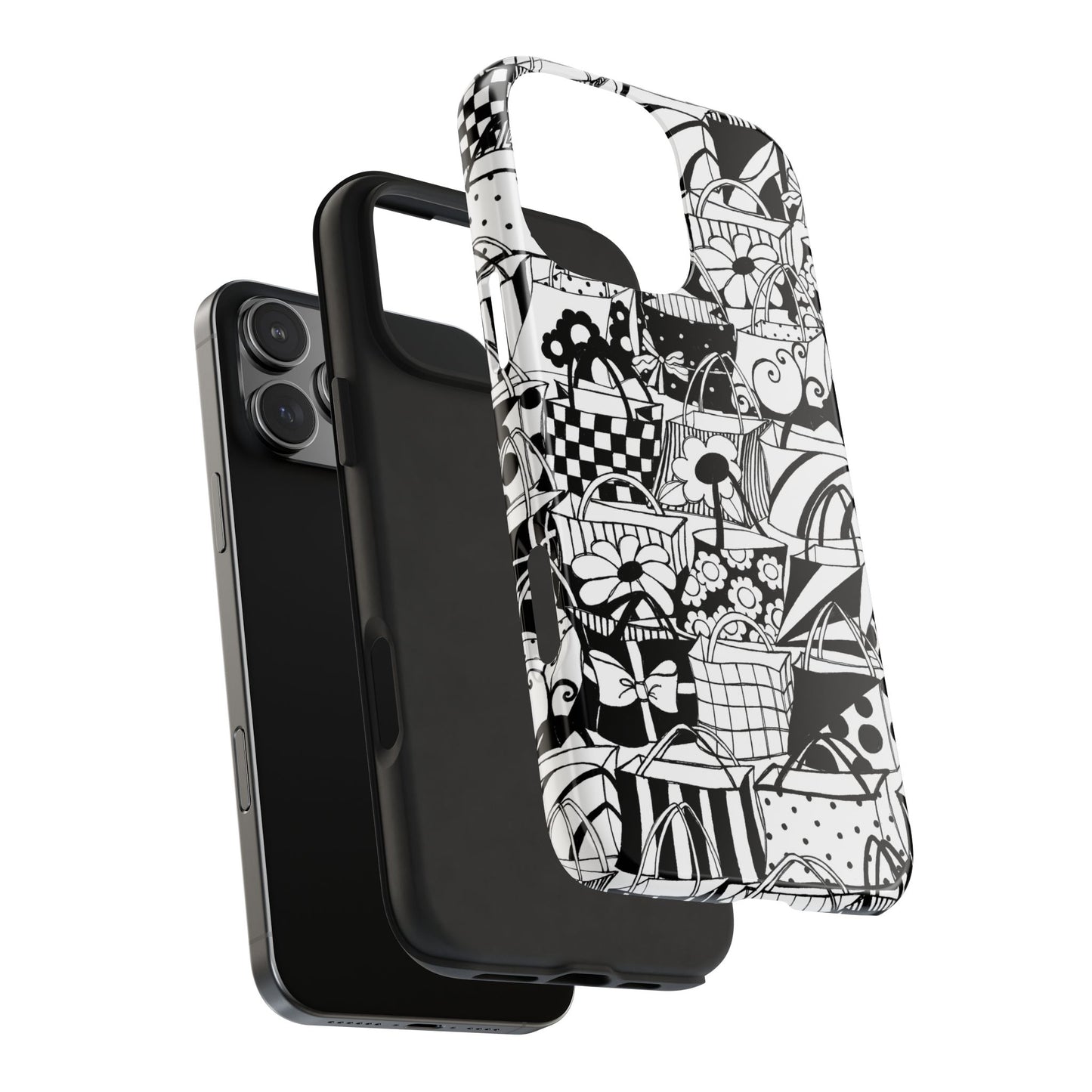 Totally Black / White Phone Case