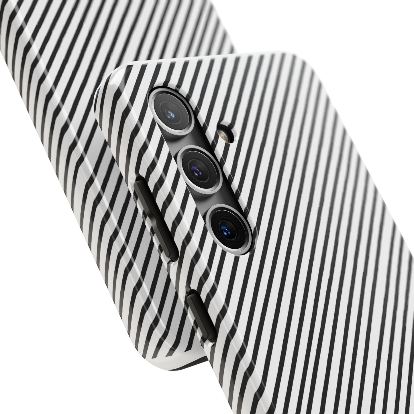 Diagonal Stripe White / Black Phone Case