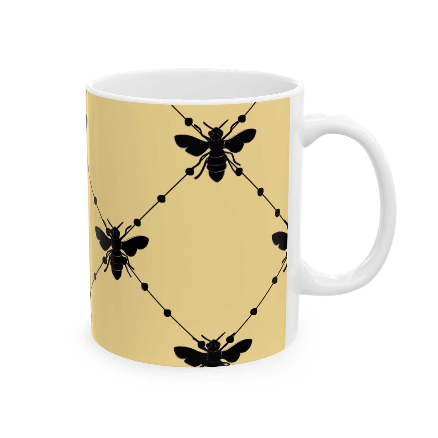 Beaded Bees Yellow Cup