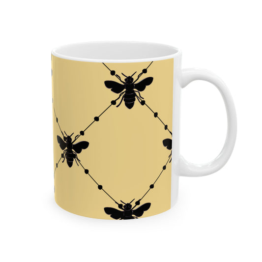 Beaded Bees Yellow Cup