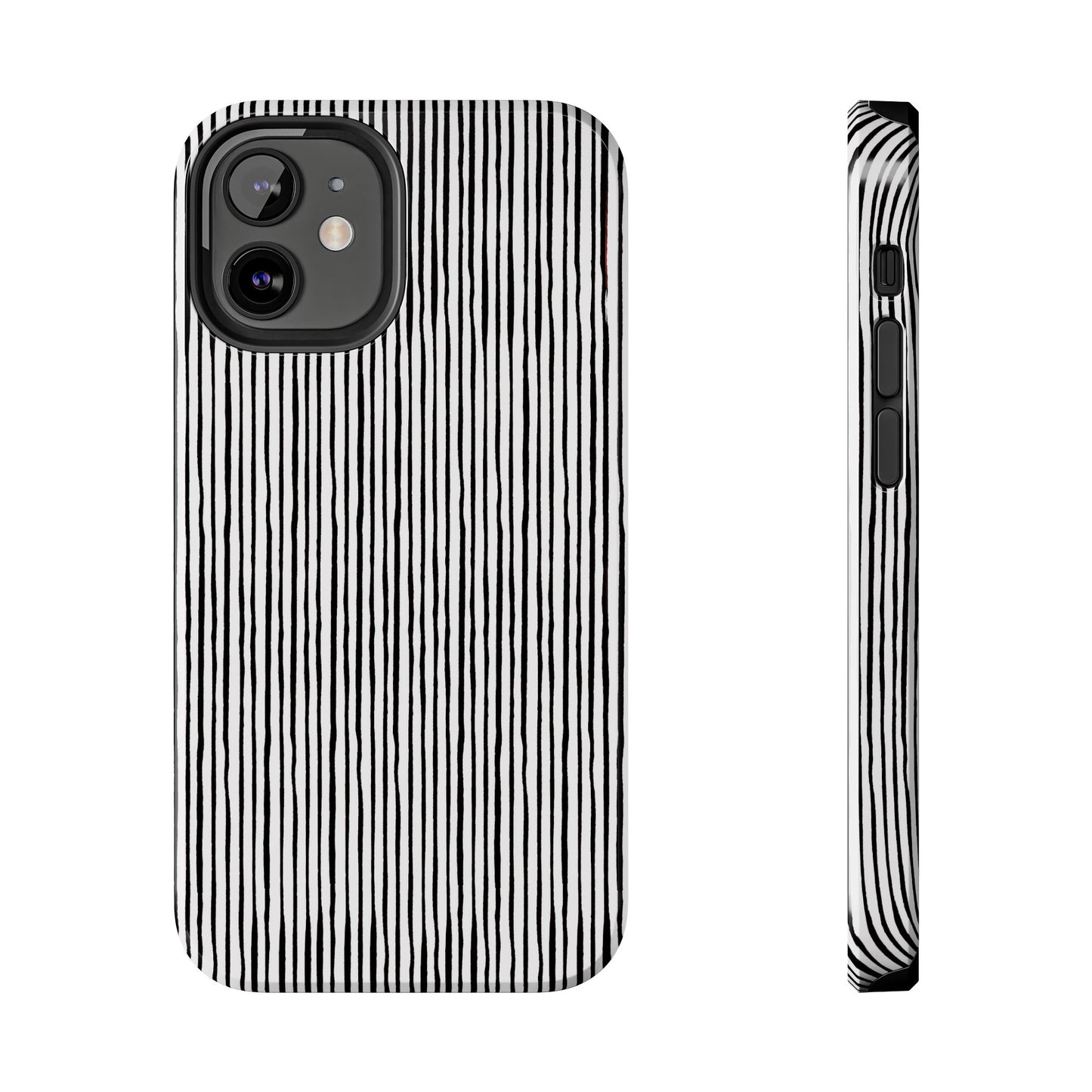 Quirky Pin Stripe White / Black Phone Case