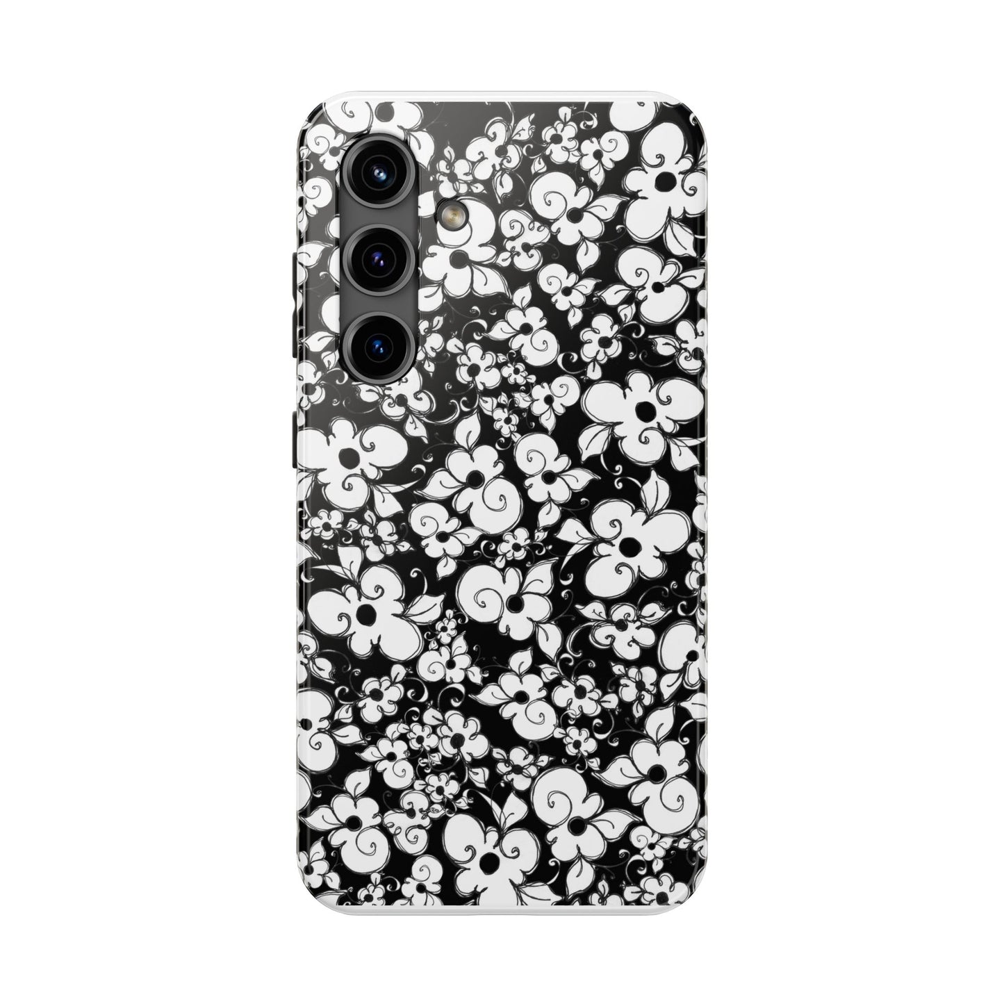Dog Daisies Black Phone Case