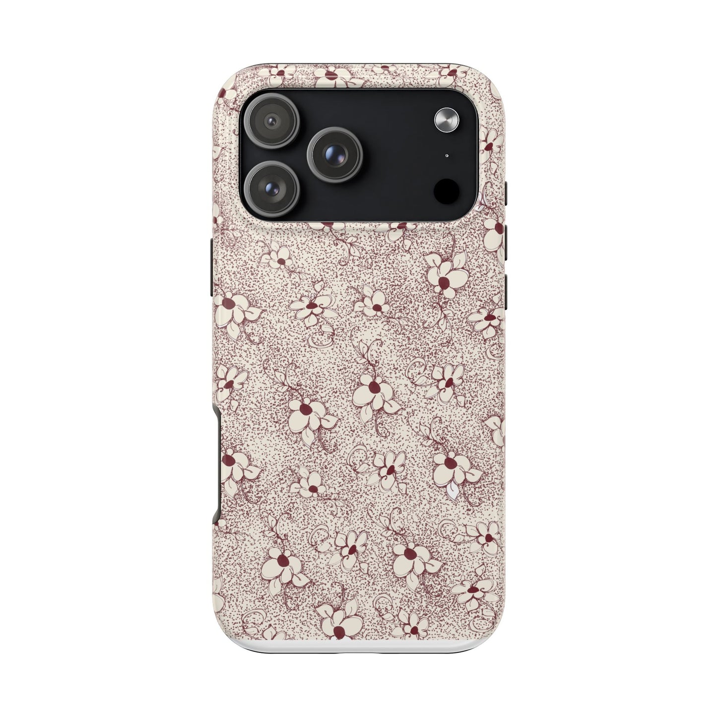Daisy Flecks Ivory / Red Phone Case