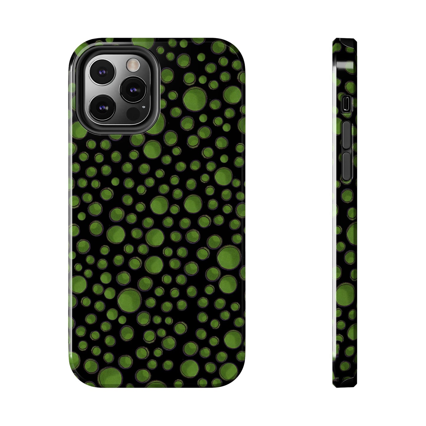Dot Assortment Black / Green Phone Case