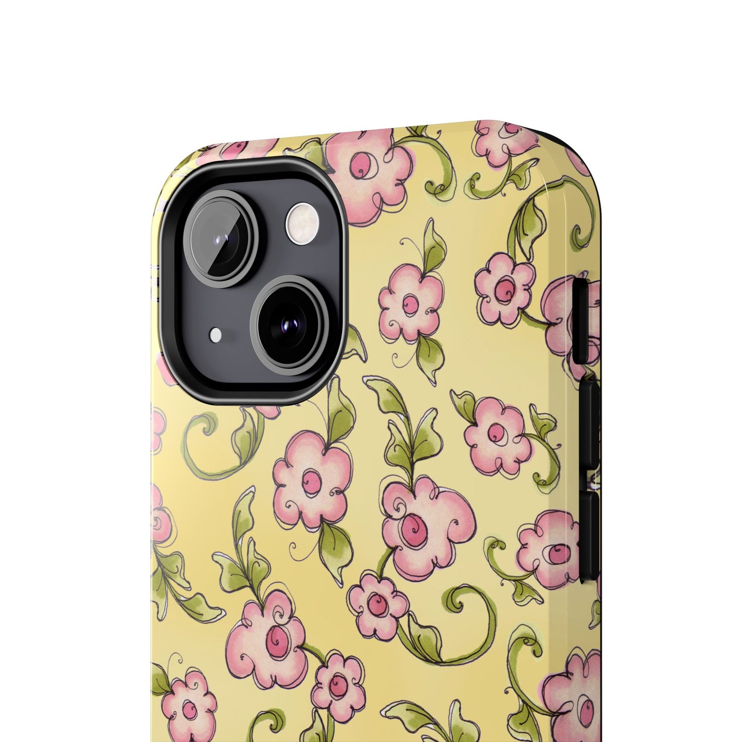Scroll Daisies Yellow / Peach Phone Case