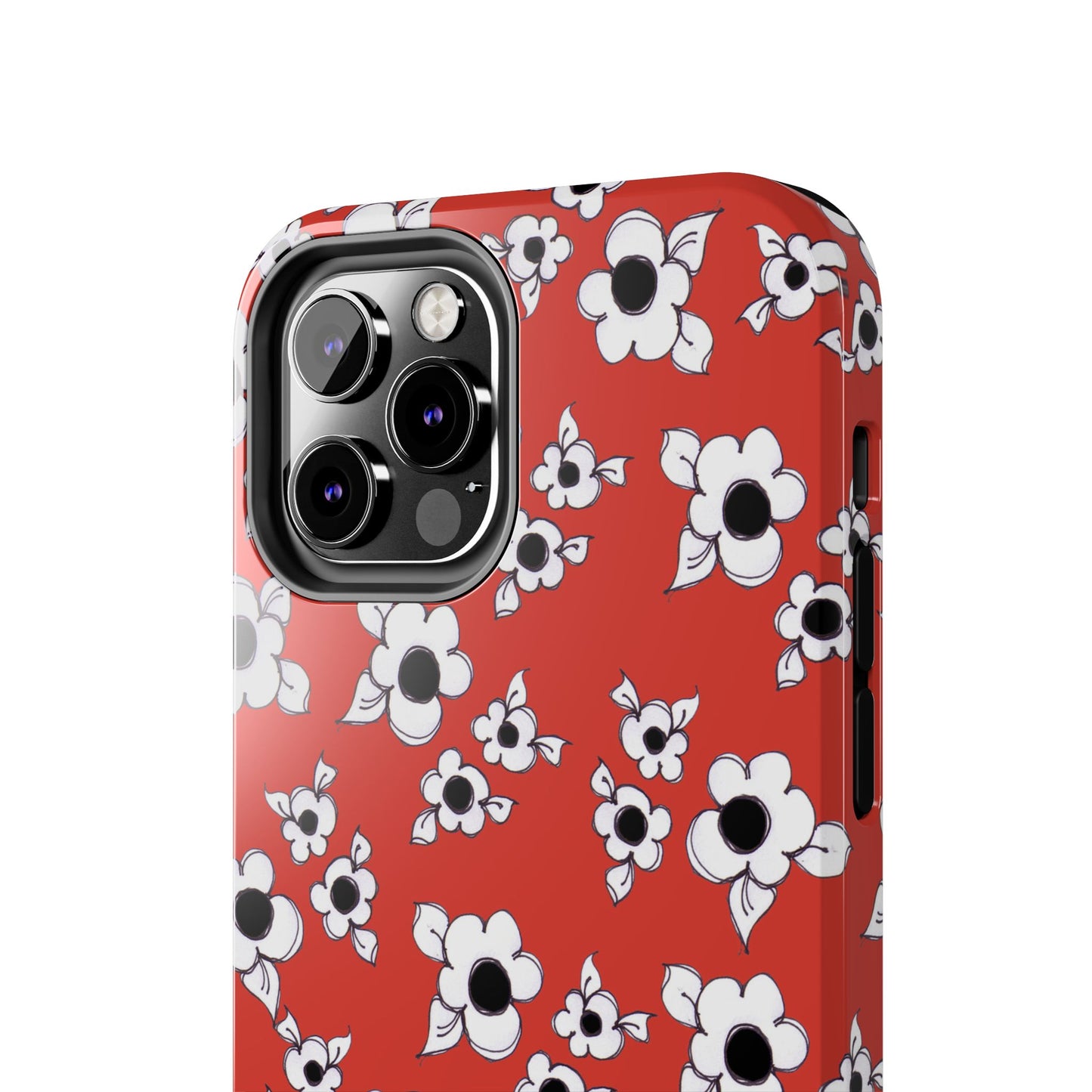 Daisy Cluster Red / Black Phone Case