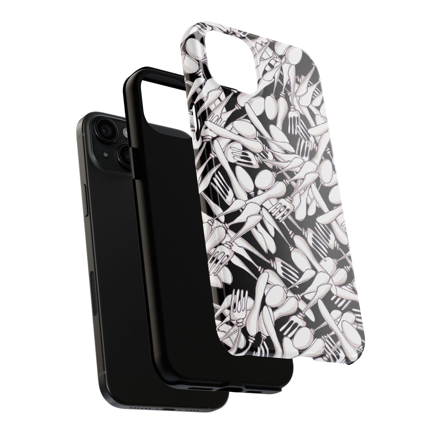 Silverware Wars Black Phone Case