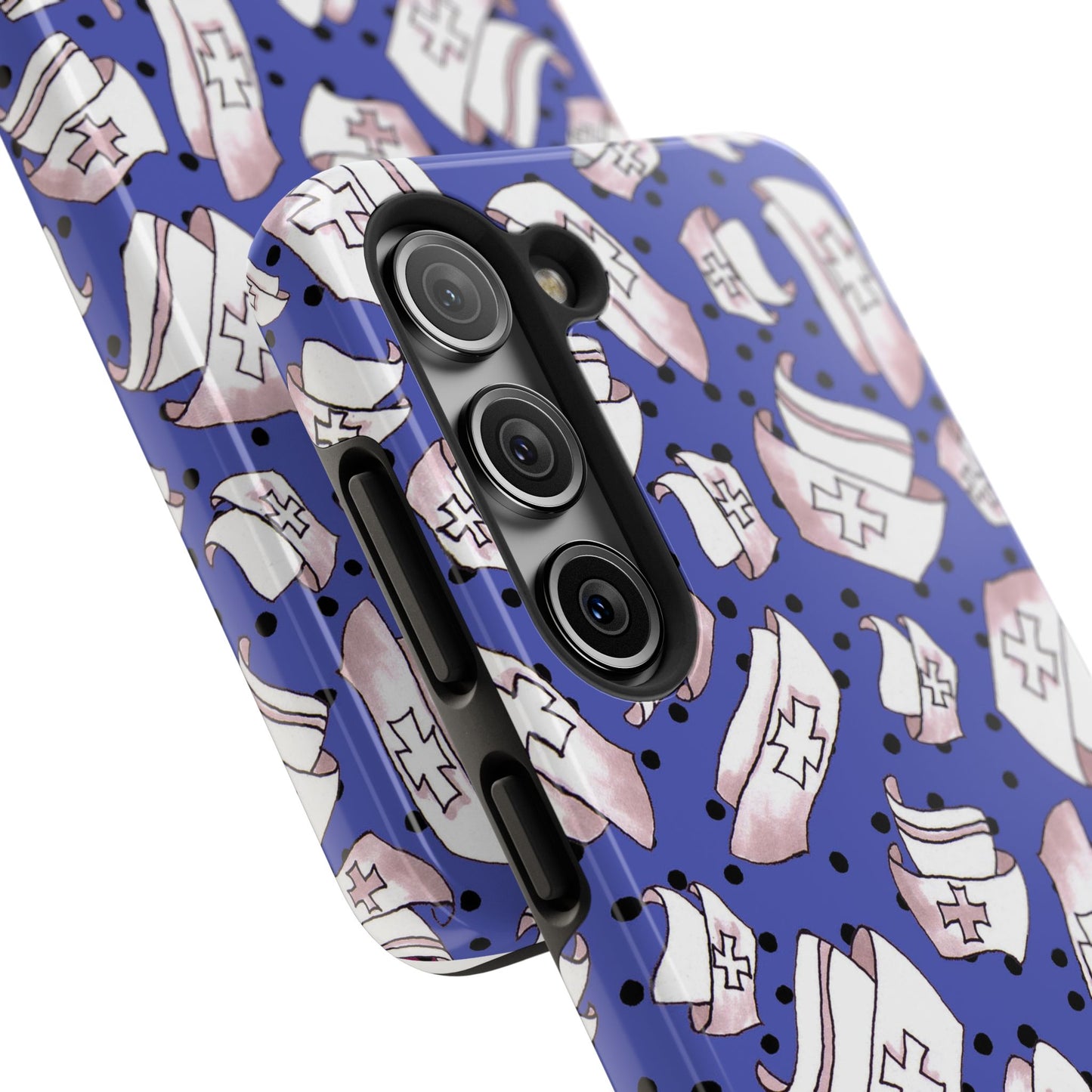 Med Hats Blue / Black Phone Case