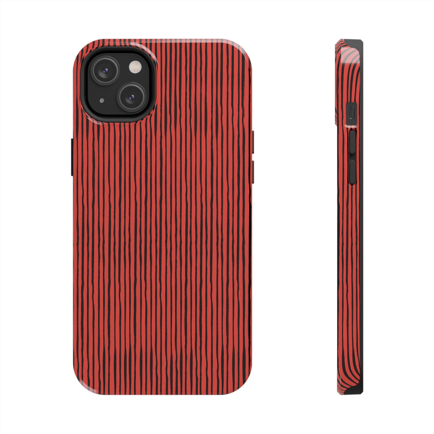 Quirky Pin Stripe Red / Black Phone Case