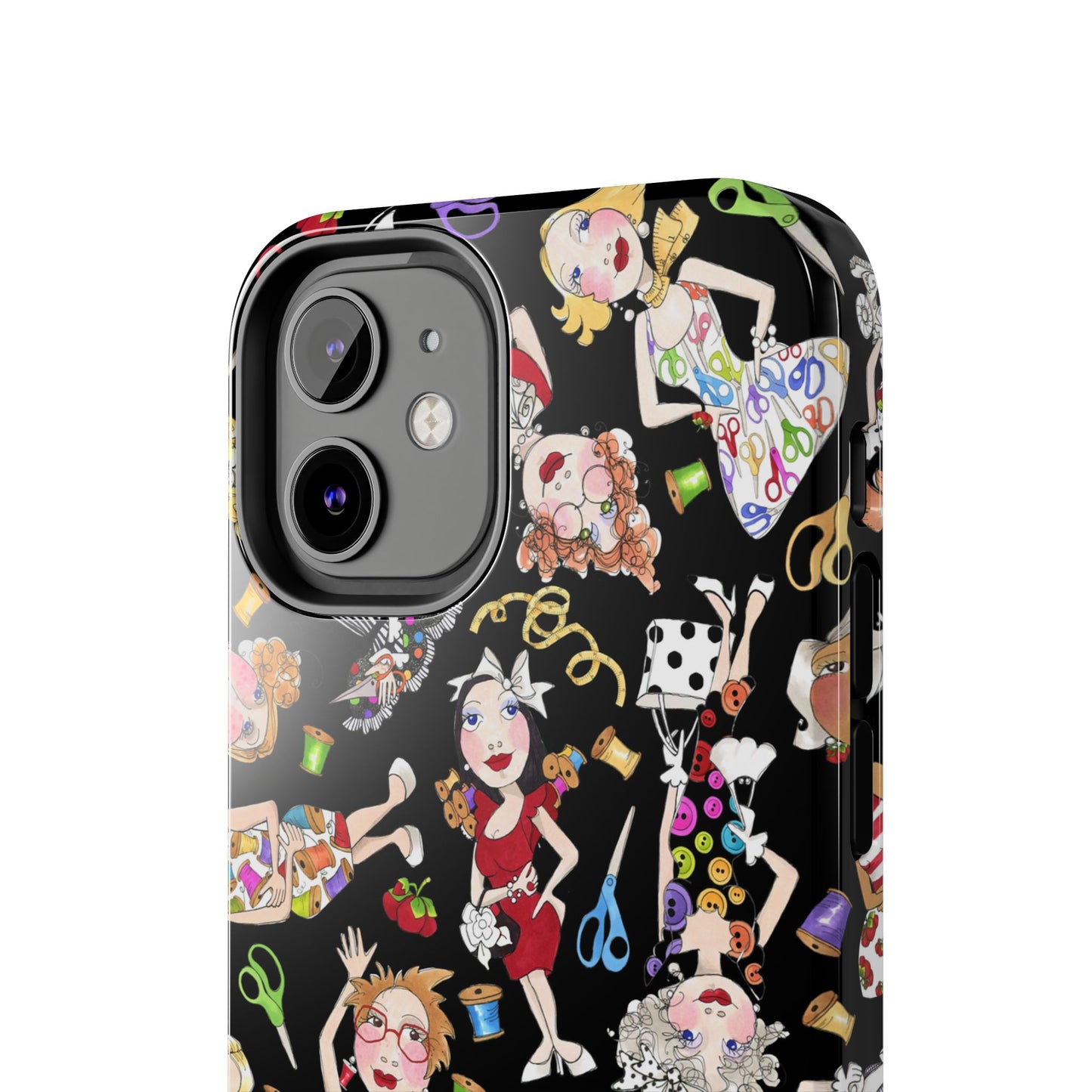 Sew Tossed Black Phone Case