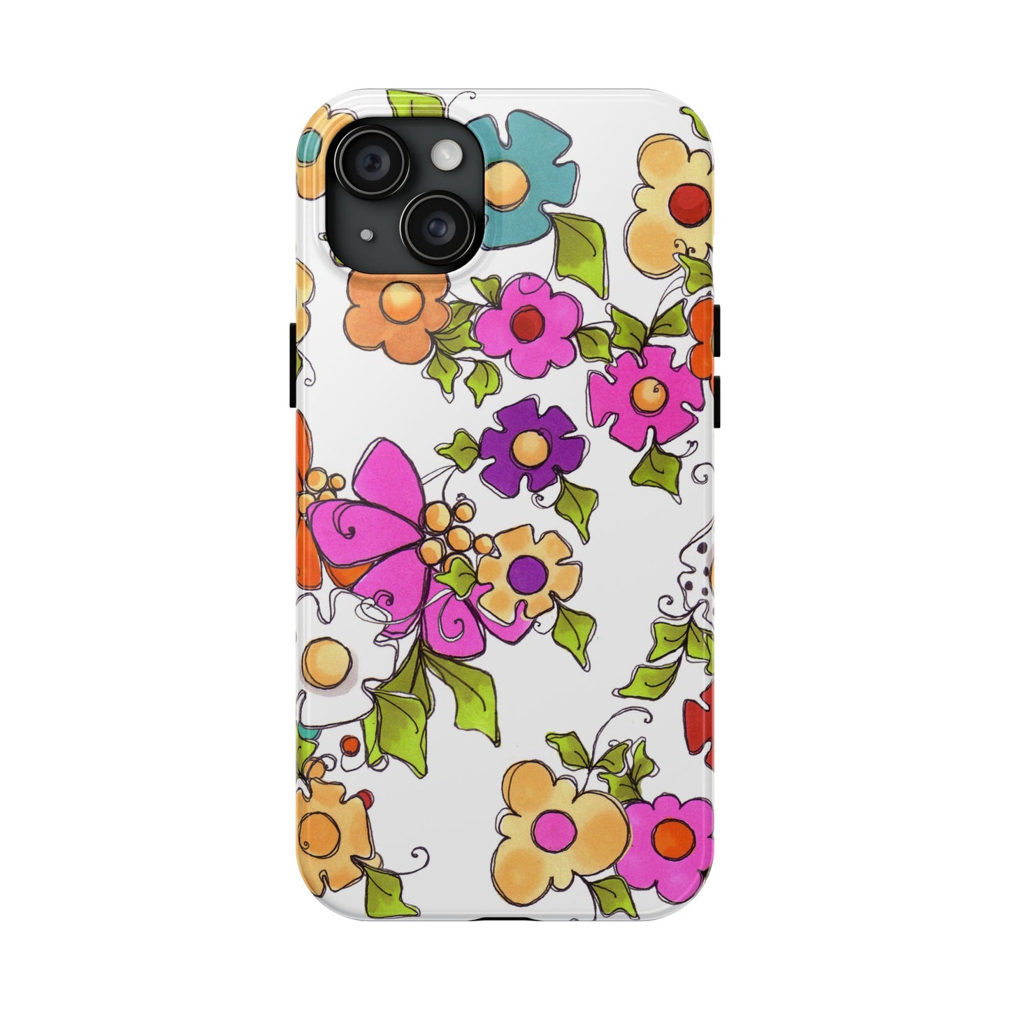 Happy Blooms White Phone Case