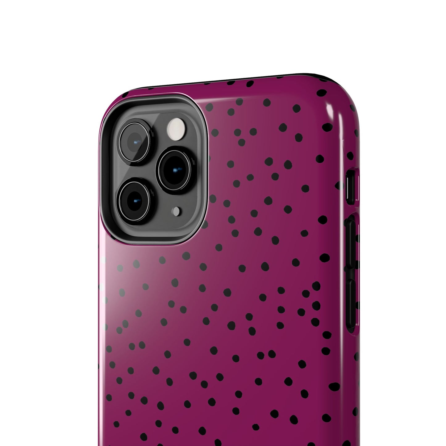 Dinky Dots Burgundy / Black Phone Case