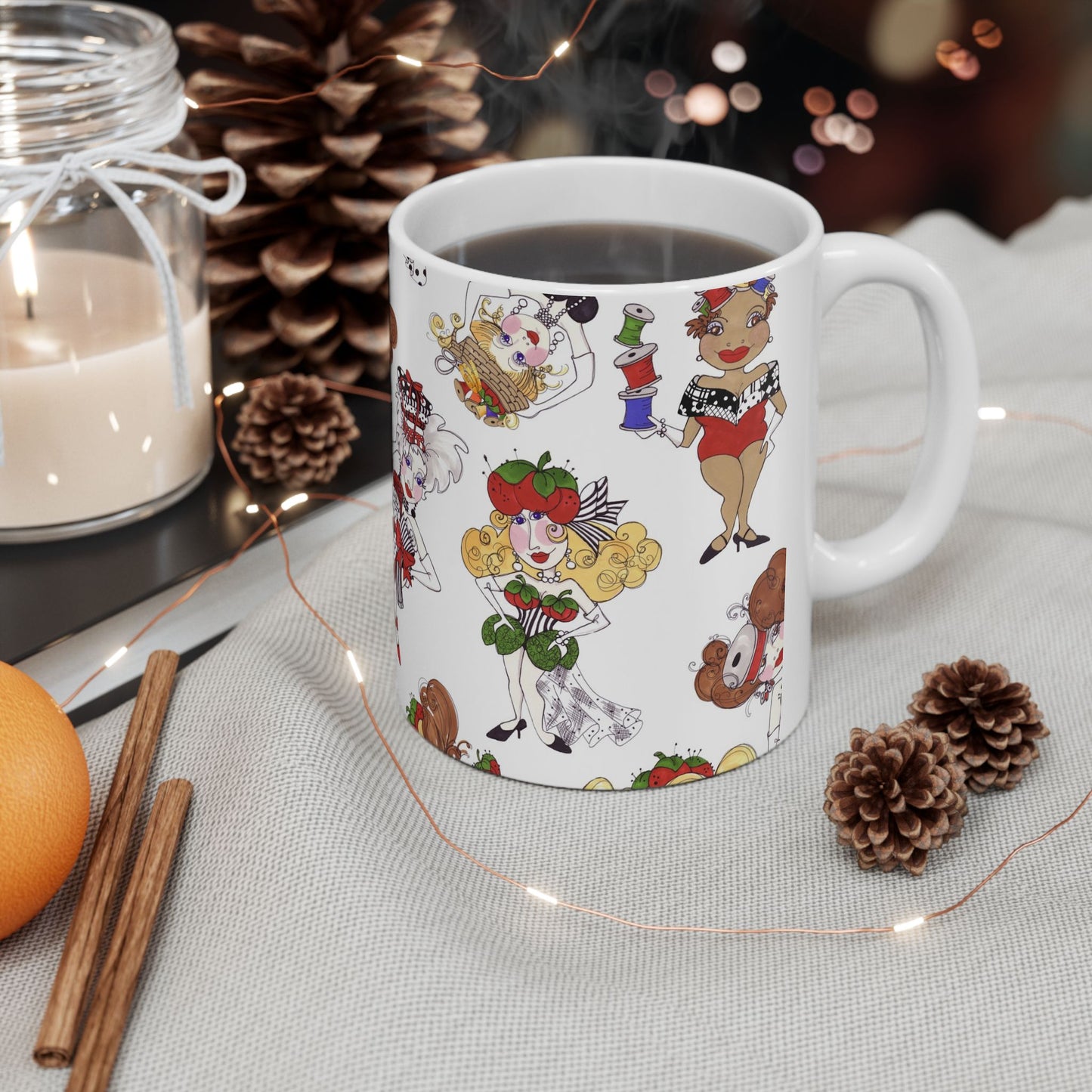 Sew Tossed White Cup