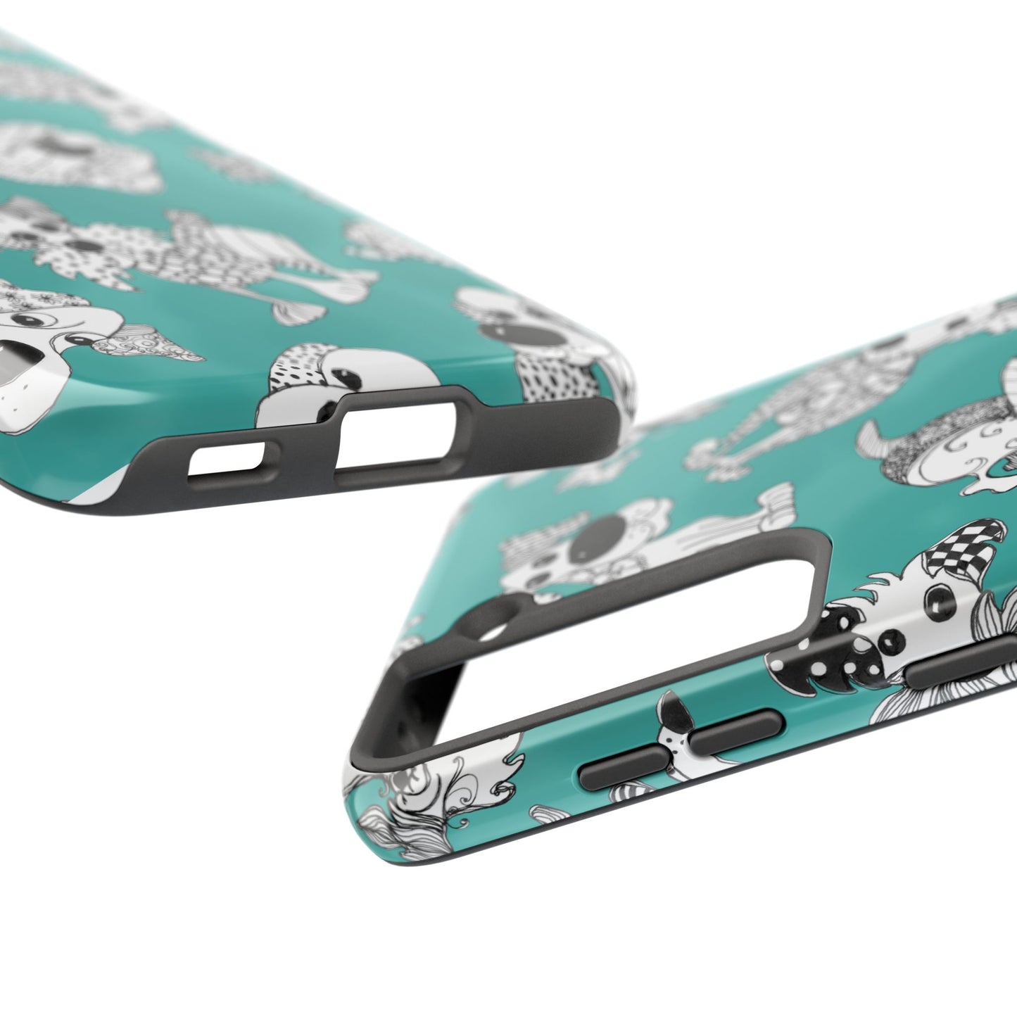Doodle Dogs Turquoise Phone Case