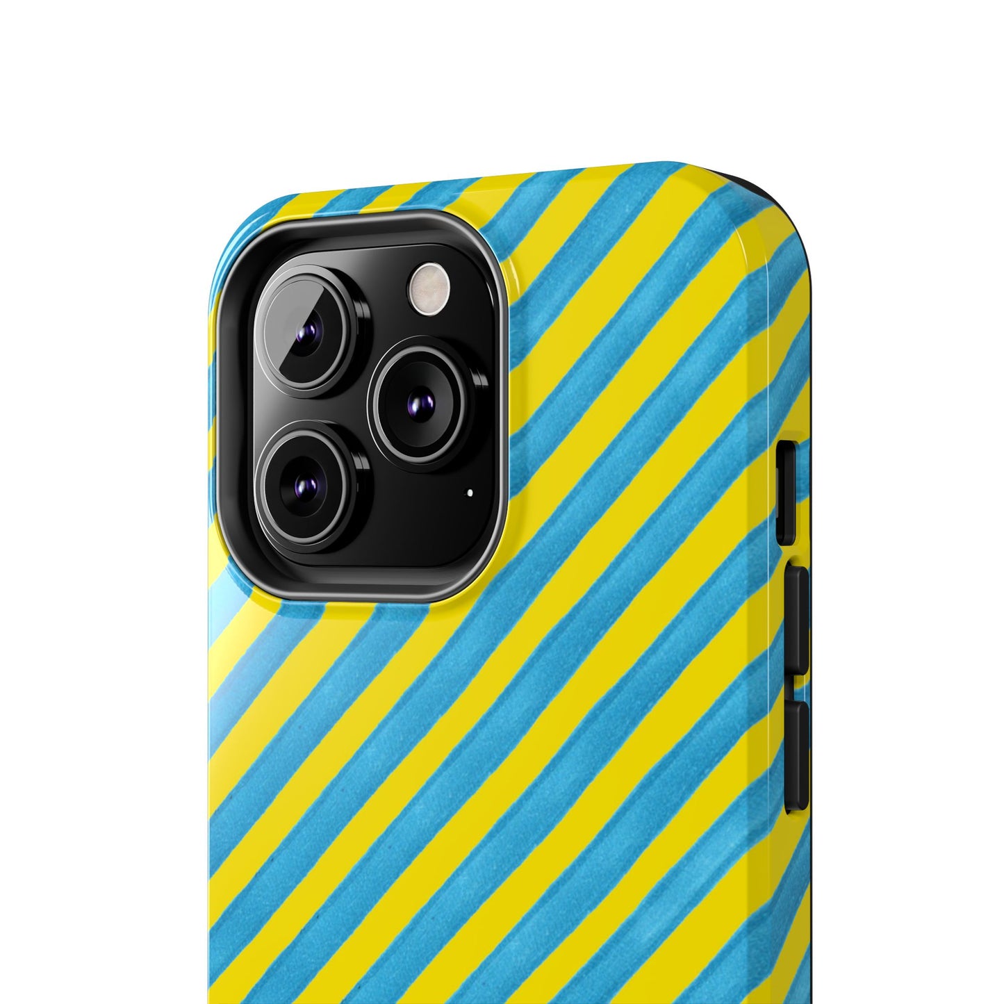 Bias Stripe Turquoise / Yellow Phone Case
