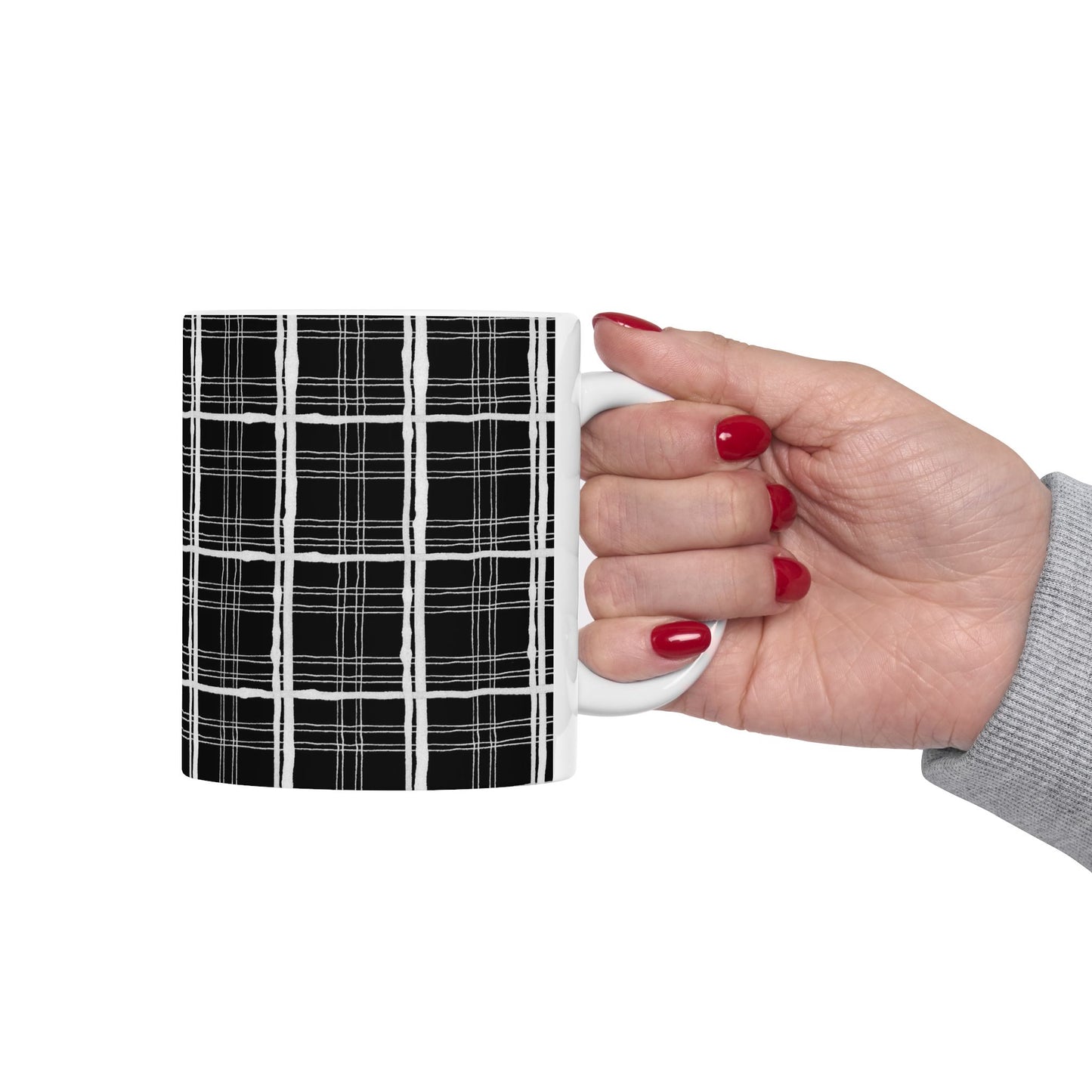 Sophistiplaid Black / White Cup