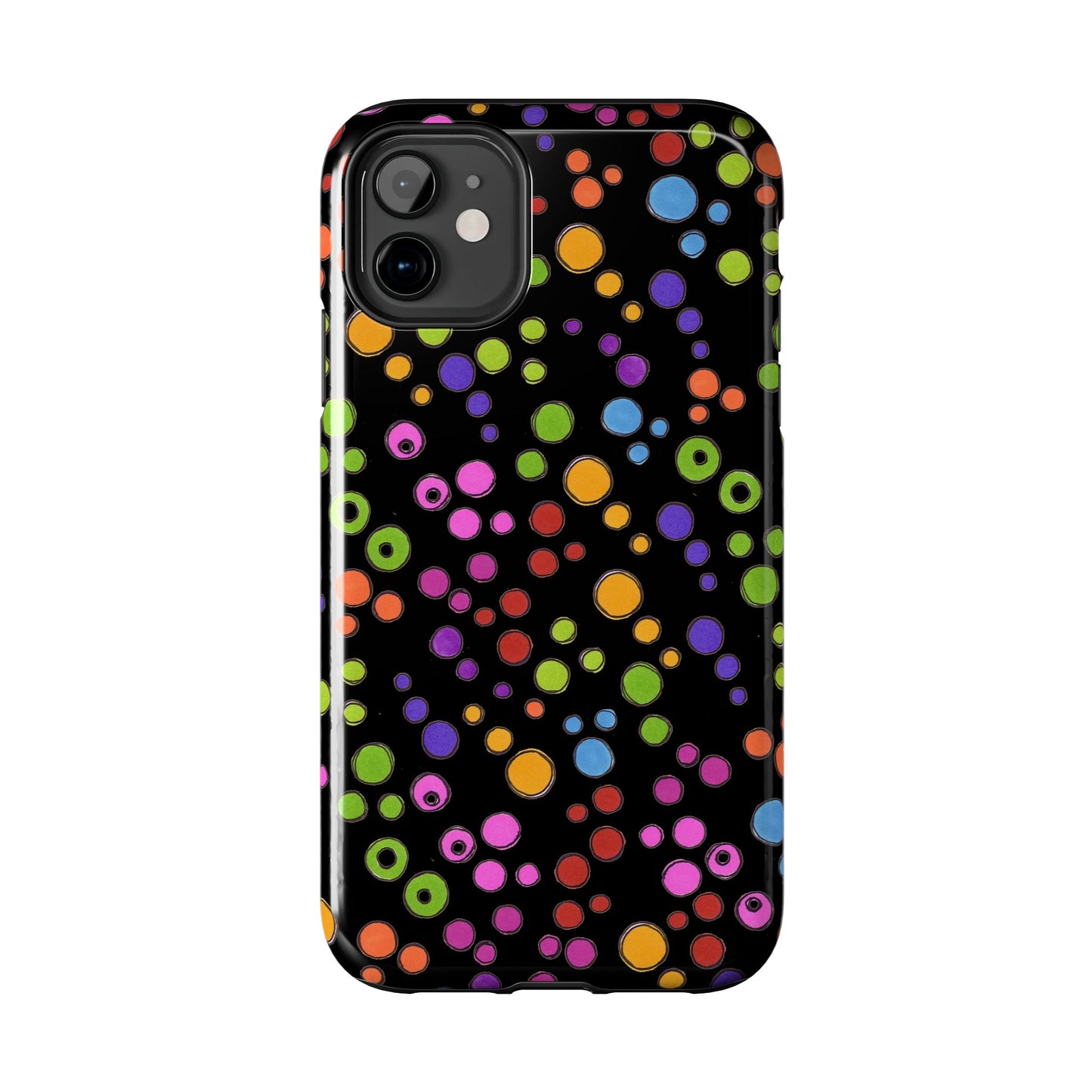 Dog Dots Black / Multi Phone Case