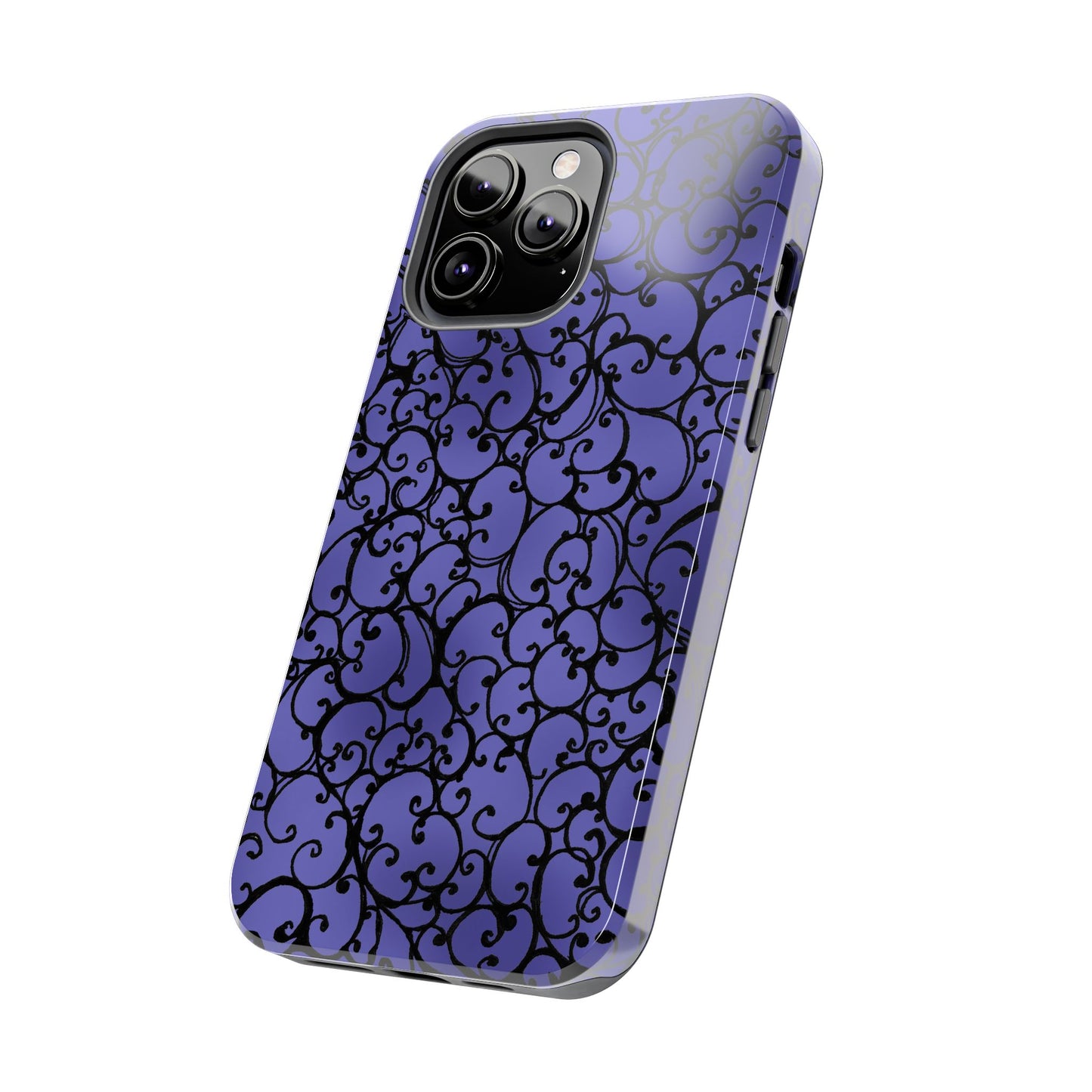 Scrollie Violet / Black Phone Case