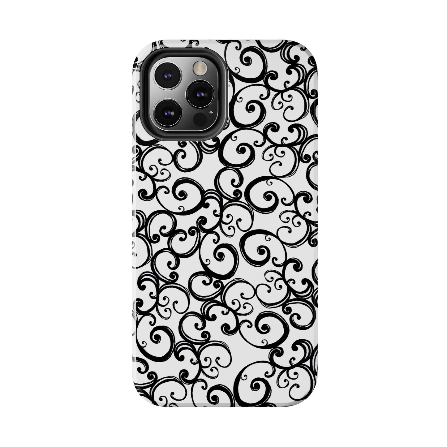 Curls White / Black Phone Case