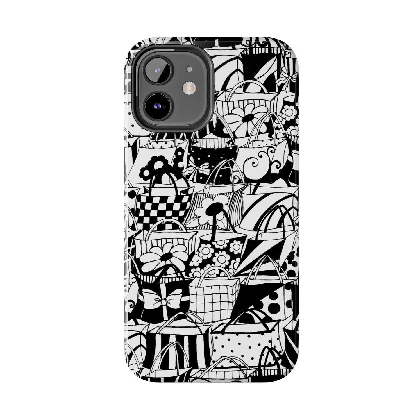Totally Black / White Phone Case