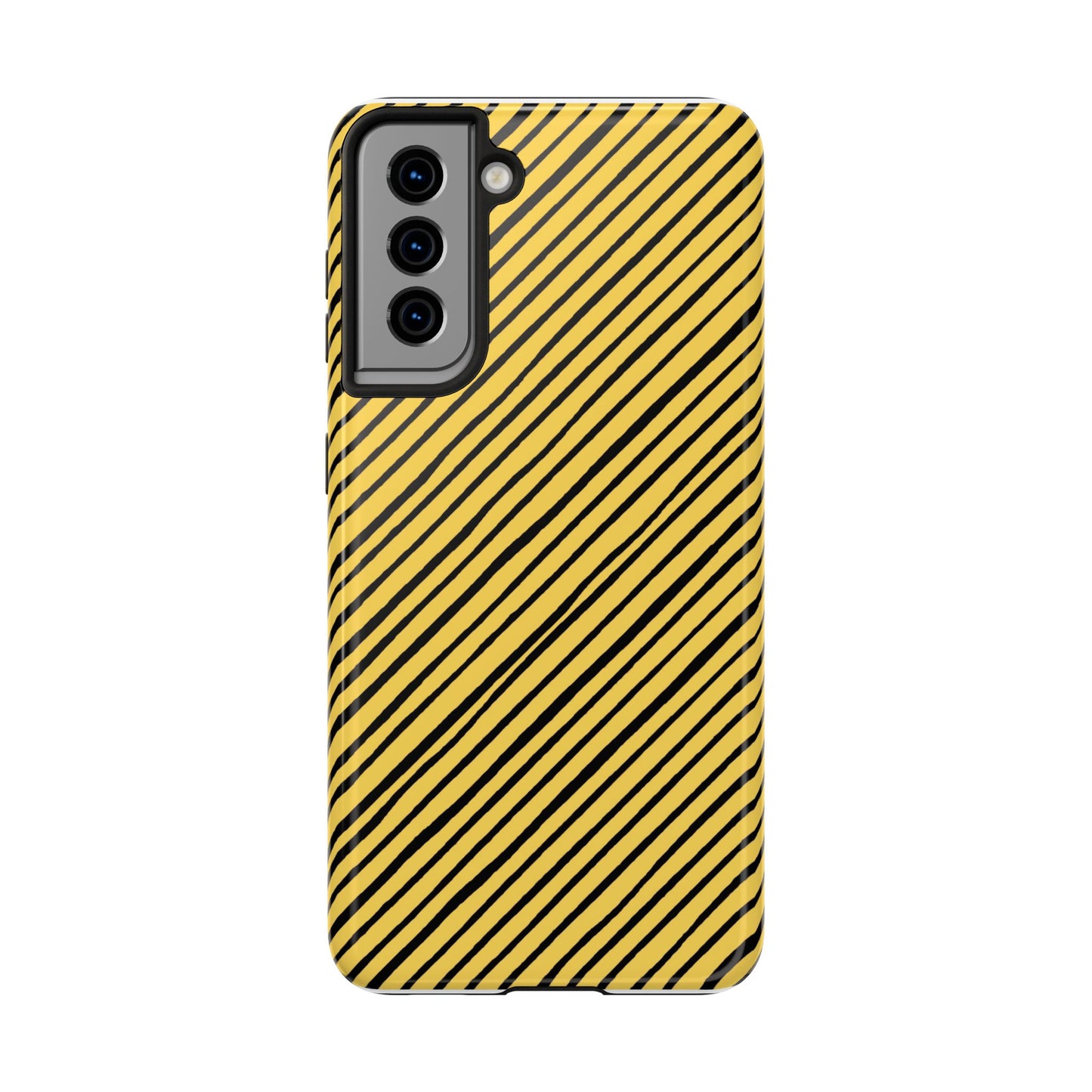 Quirky Bias Stripe Yellow / Black Phone Case
