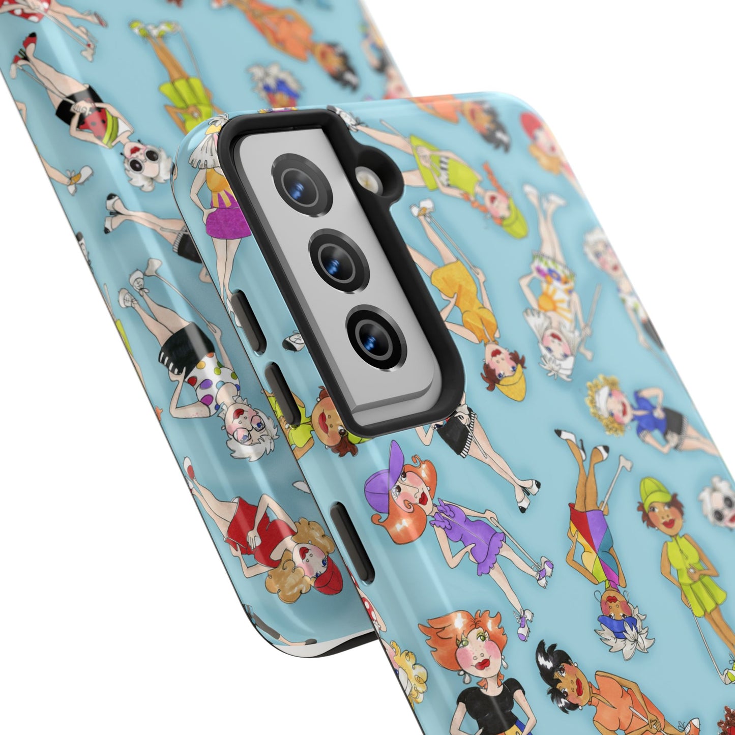 Tossed Golfer Girls Turquoise Phone Case