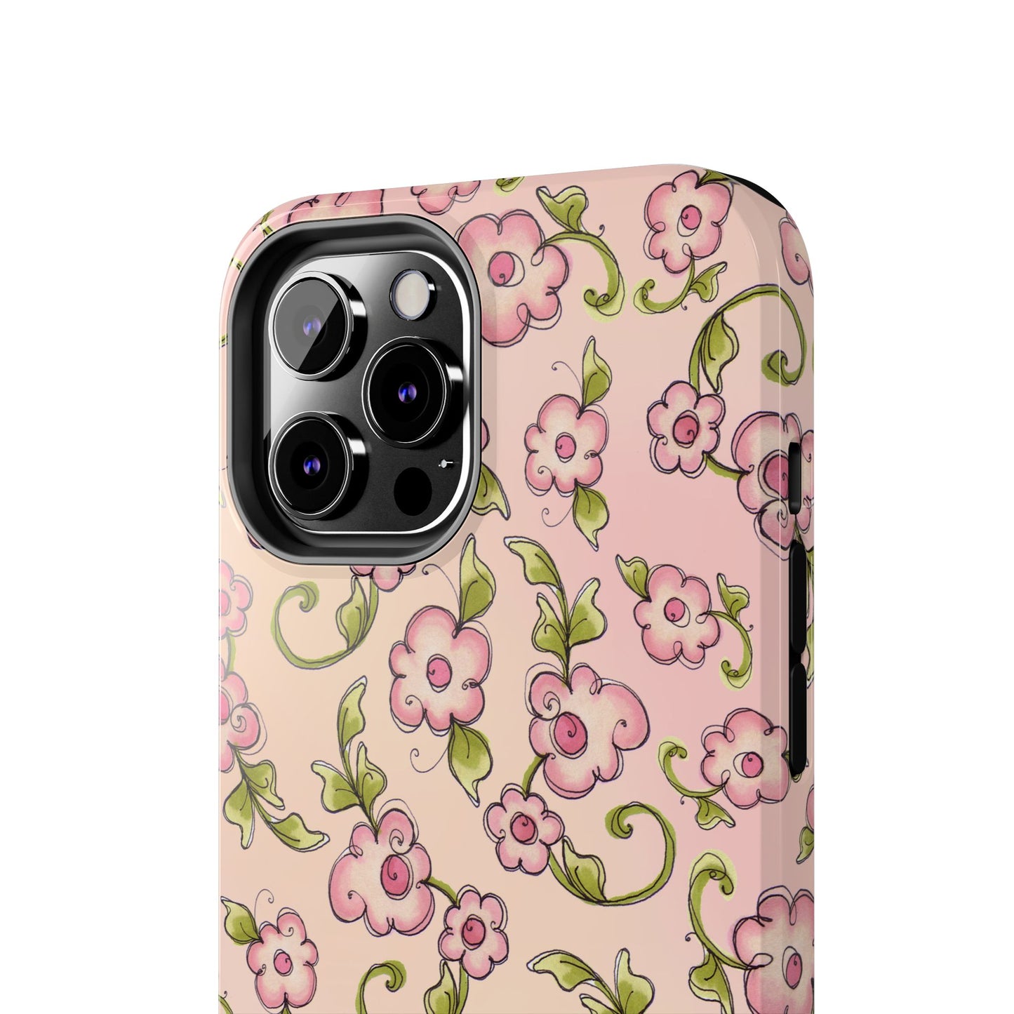 Scroll Daisies Peach / Peach Phone Case