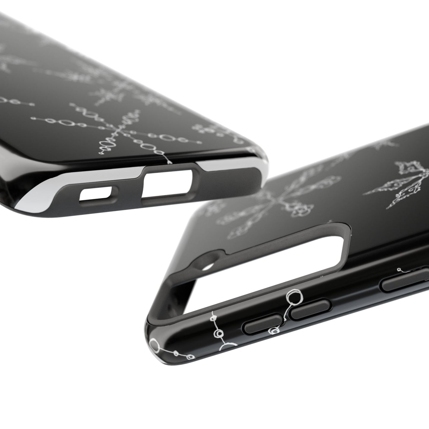 Snowflakes Black Phone Case