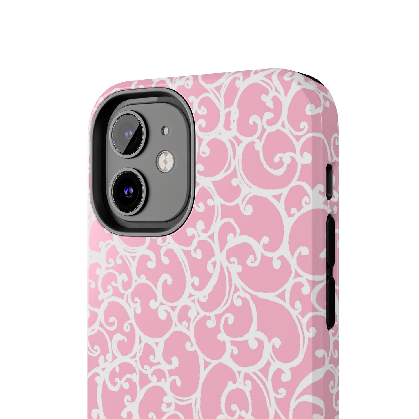 Scrollie Pink / White Phone Case