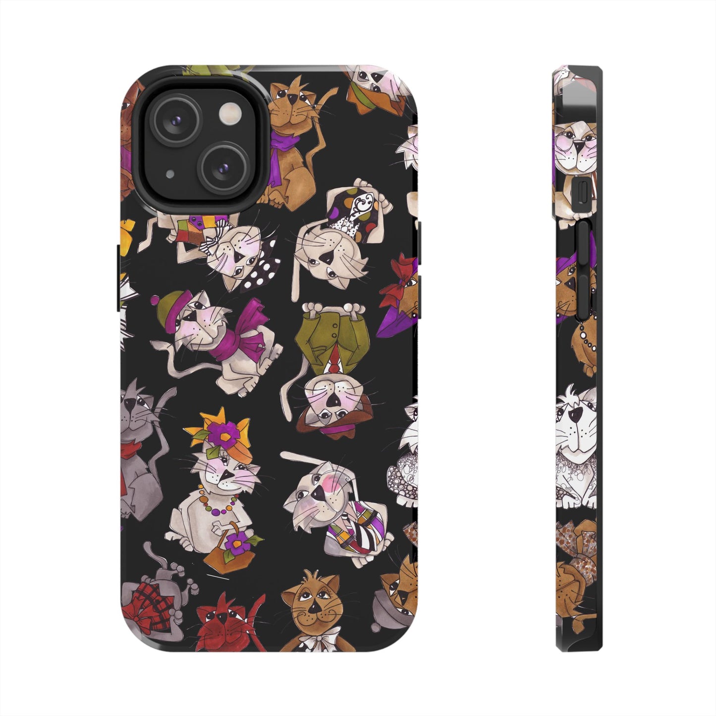 Spice Cats Tossed Black Phone Case