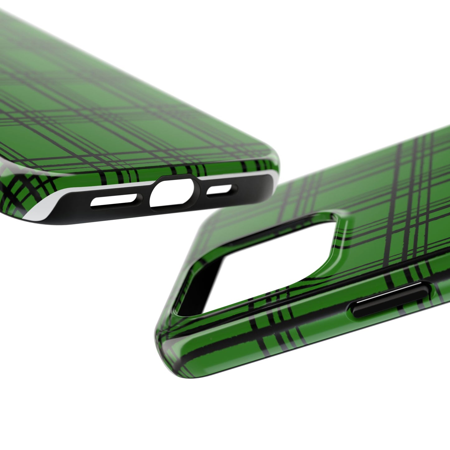Glad Plaid Green / Black Phone Case