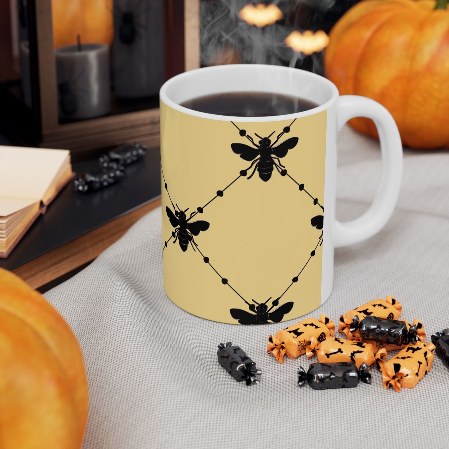 Beaded Bees Yellow Cup