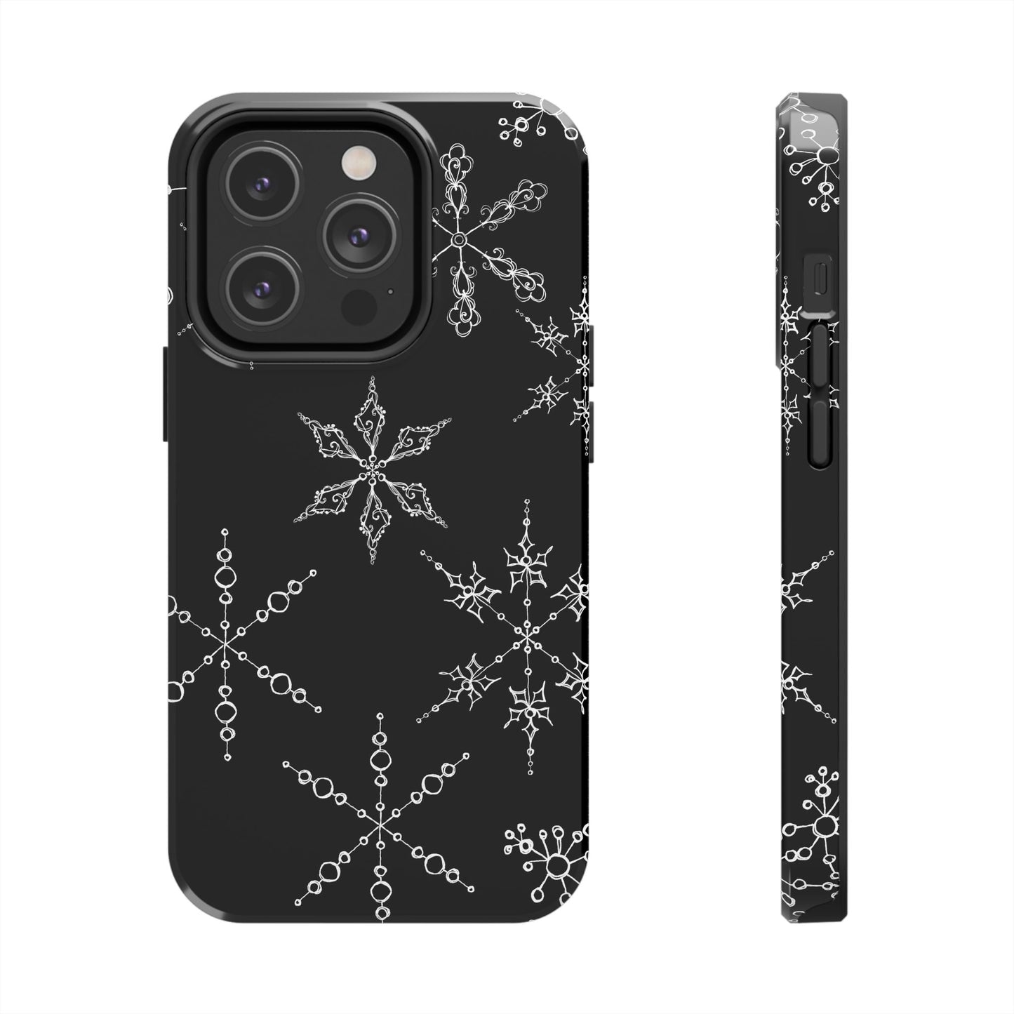 Snowflakes Black Phone Case