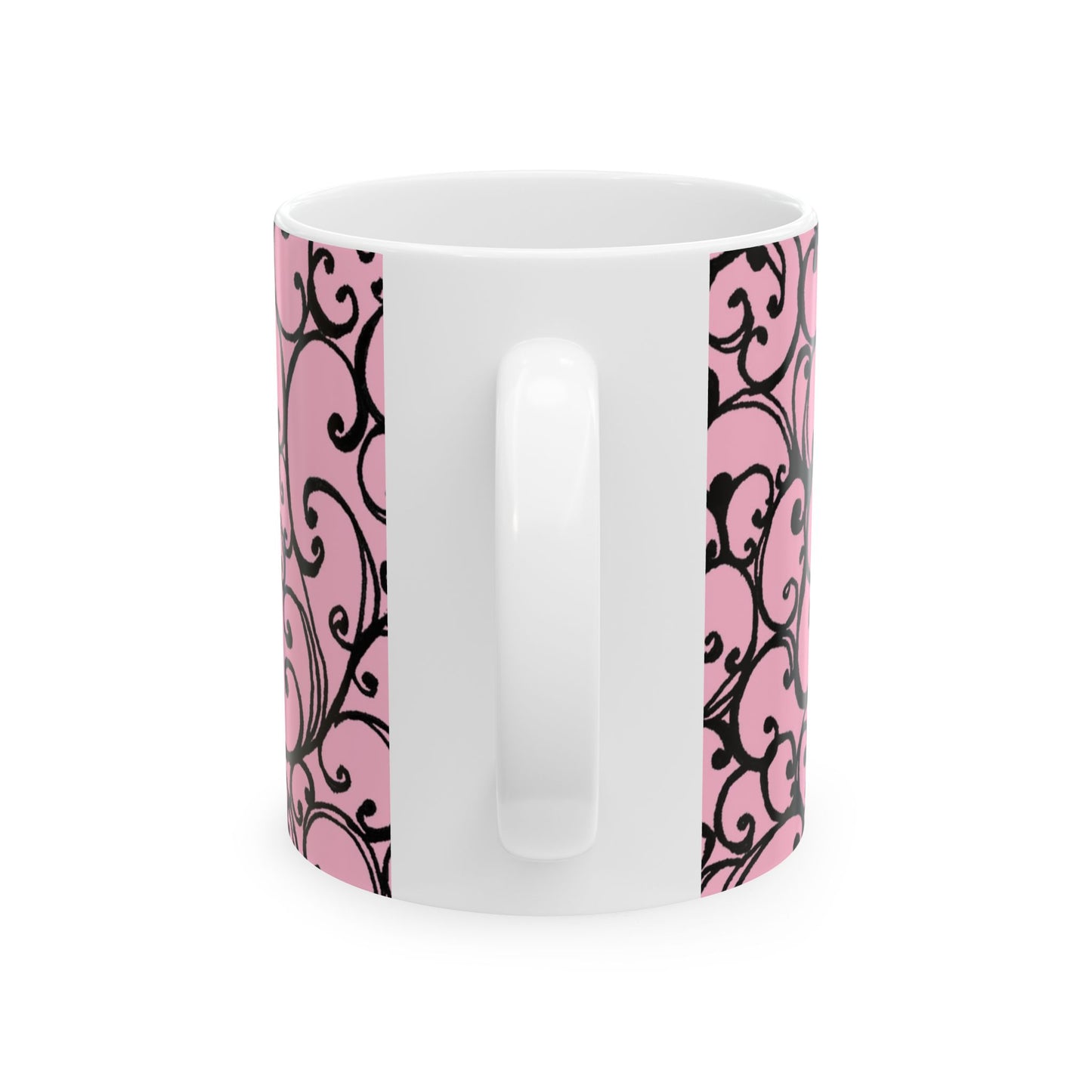 Scrollie Pink / Black Cup