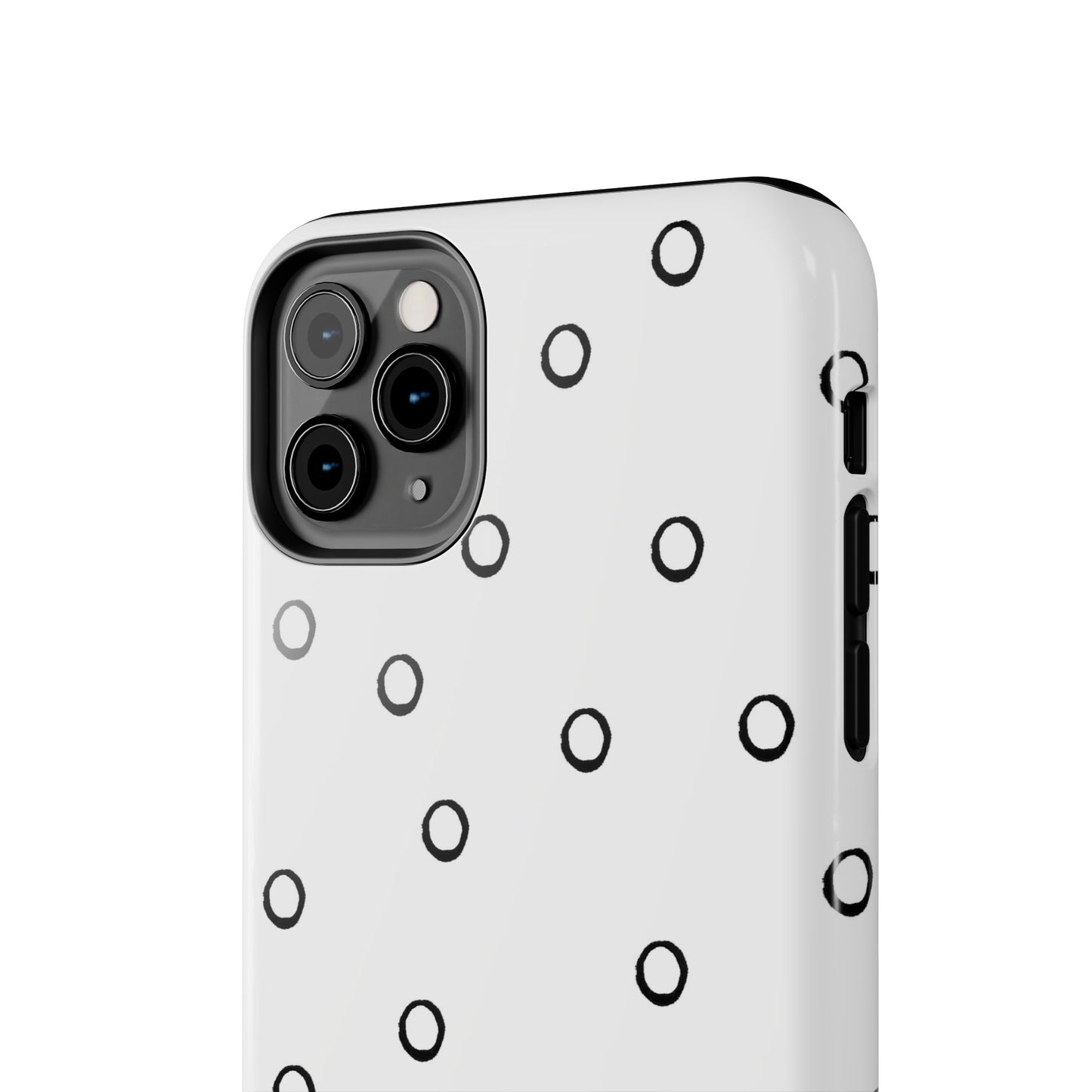 Open Dots White / Black Phone Case