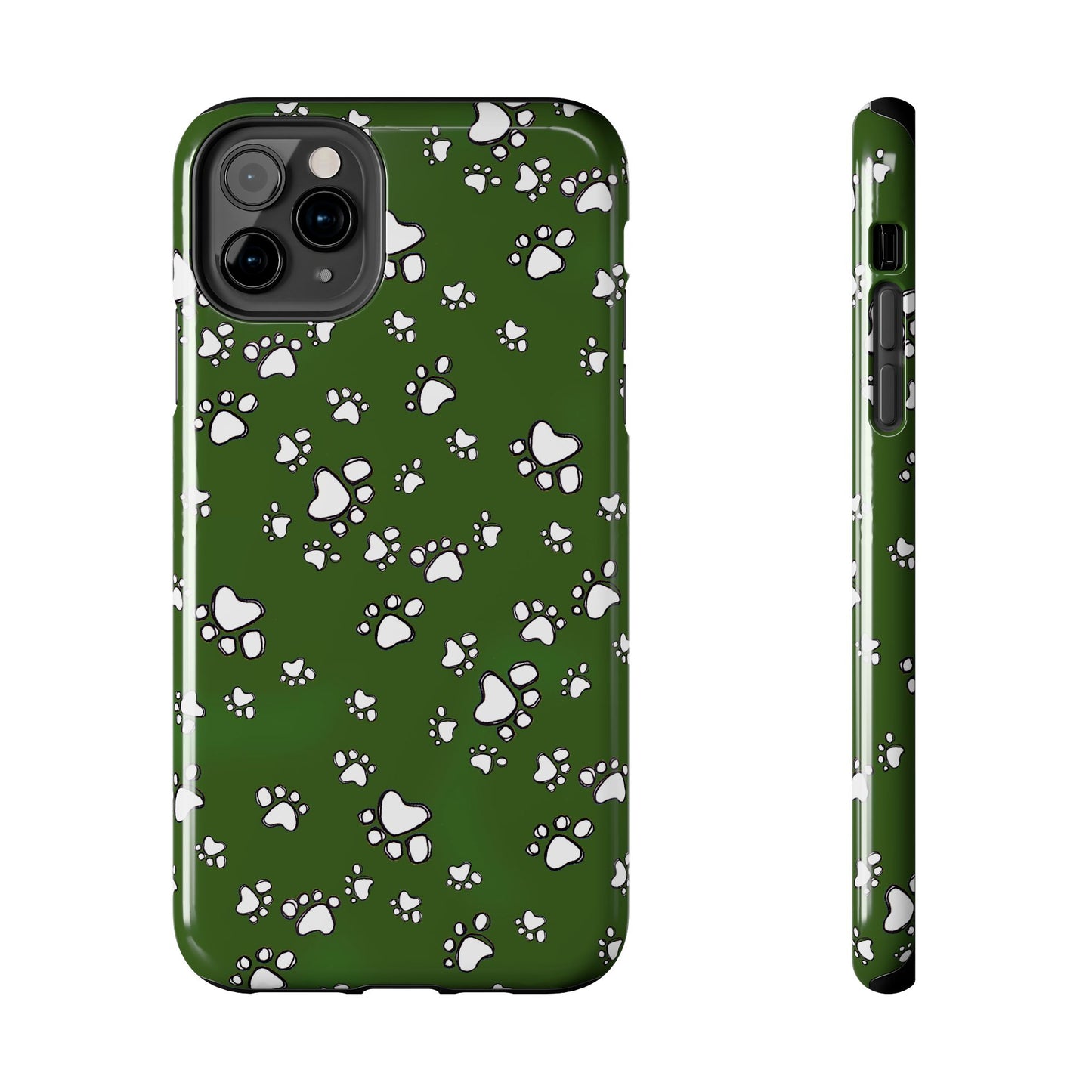 Paw Flakes Green Phone Case