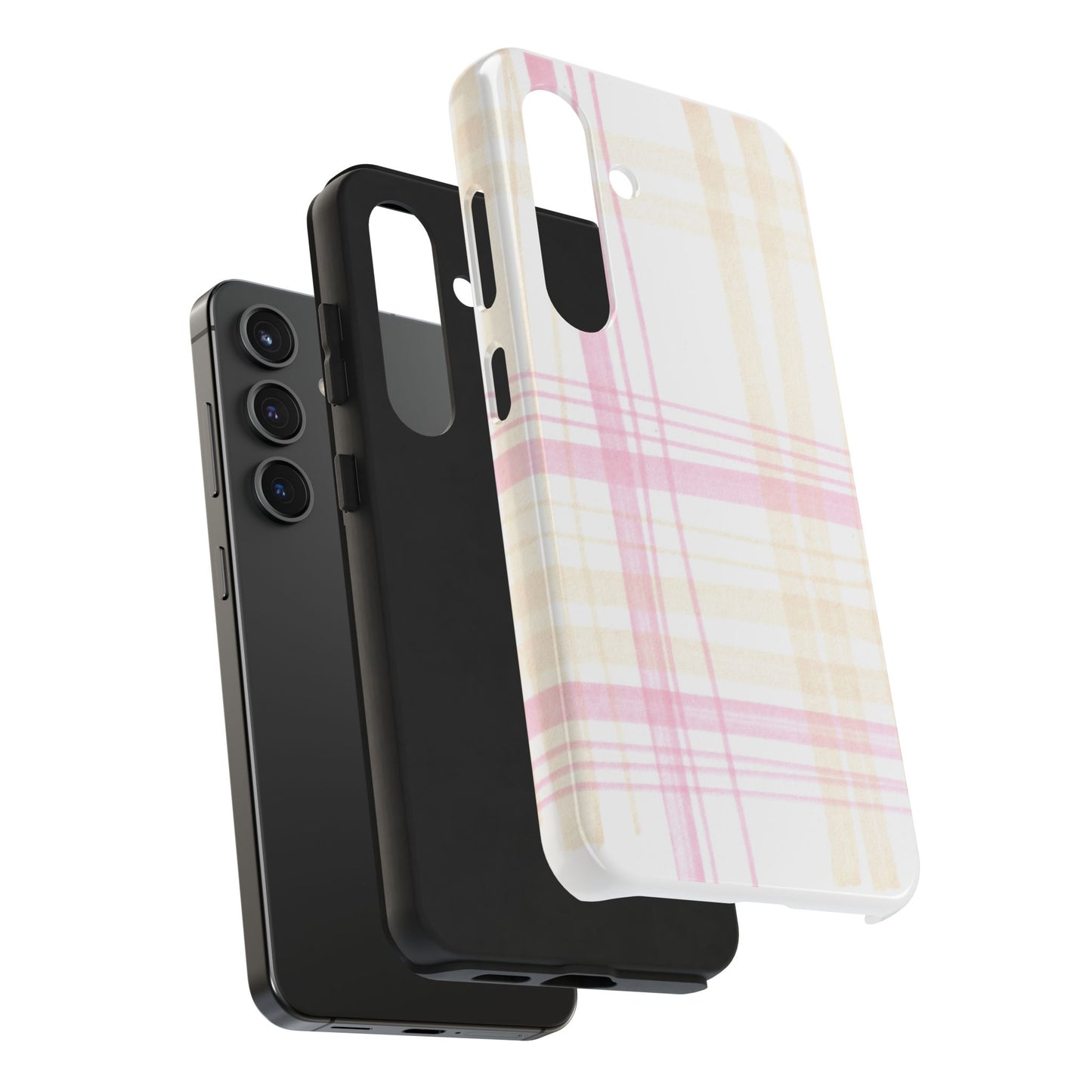Flower Model Plaid Phone Case