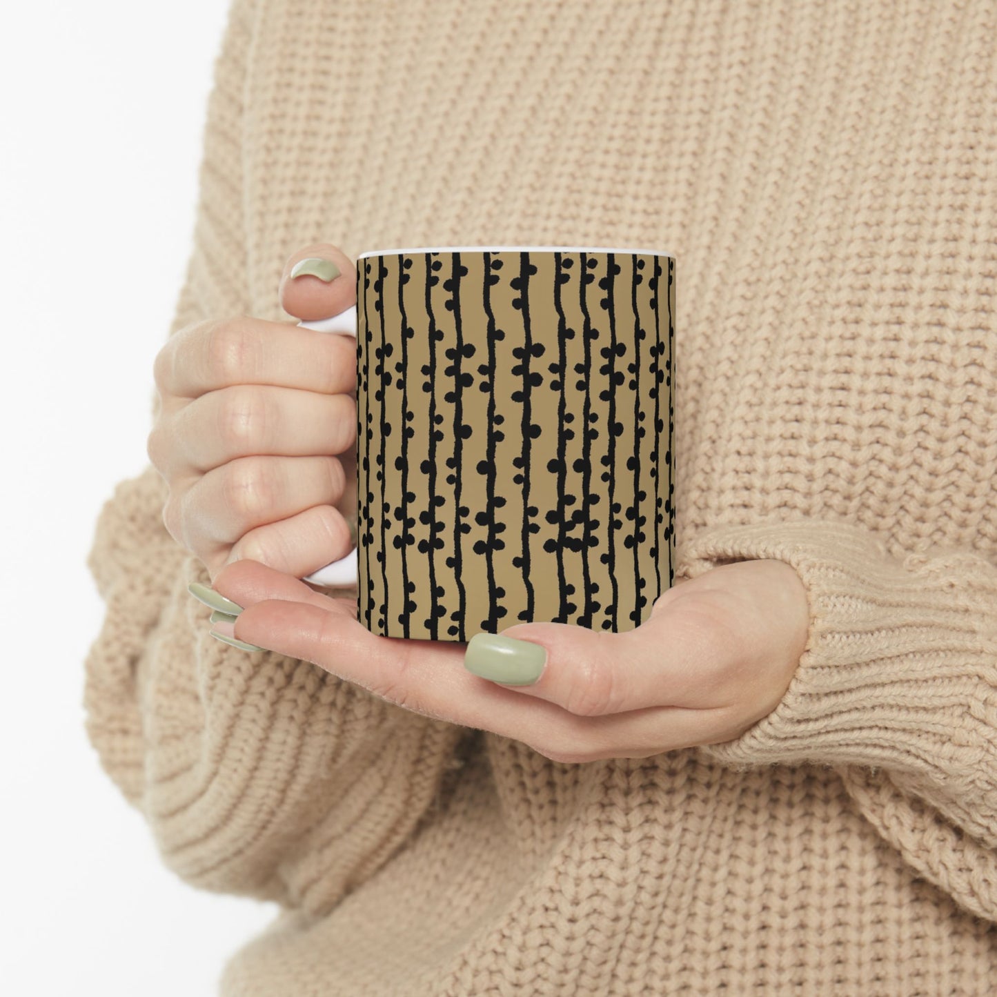 Loopy Stripe Tan Cup