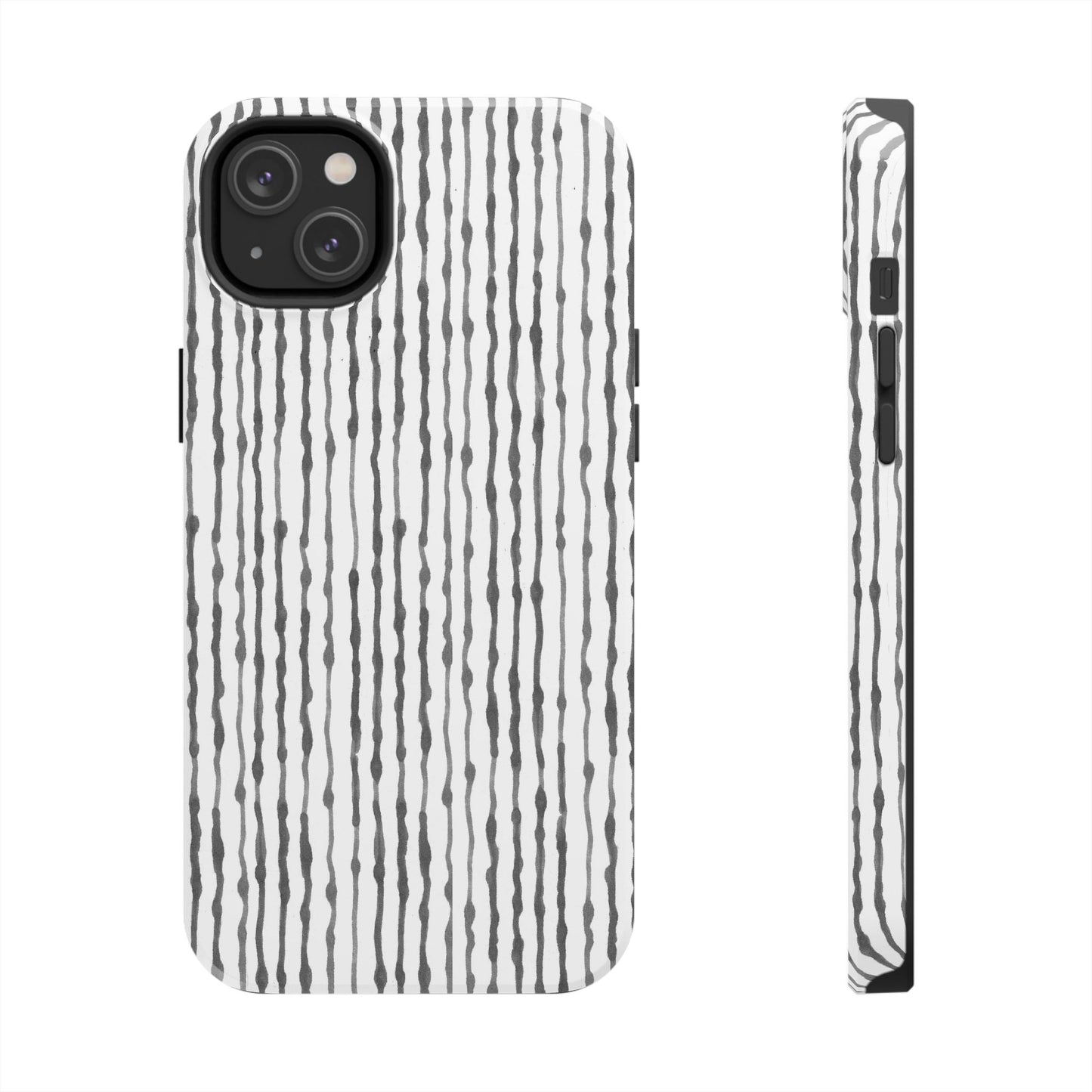 Faux Seersucker White / Charcoal Phone Case